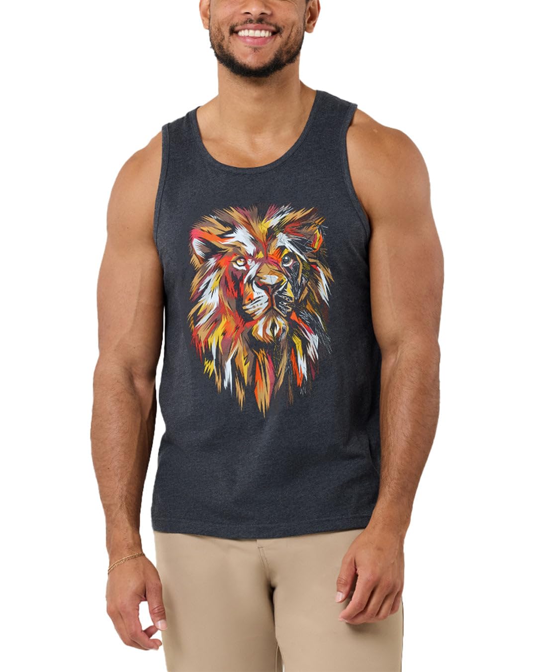 INTO THE AM Graphic Tank Tops for Men - Cool Artwork Tanks for Summer Beach Exercise Fitness S – 2XL