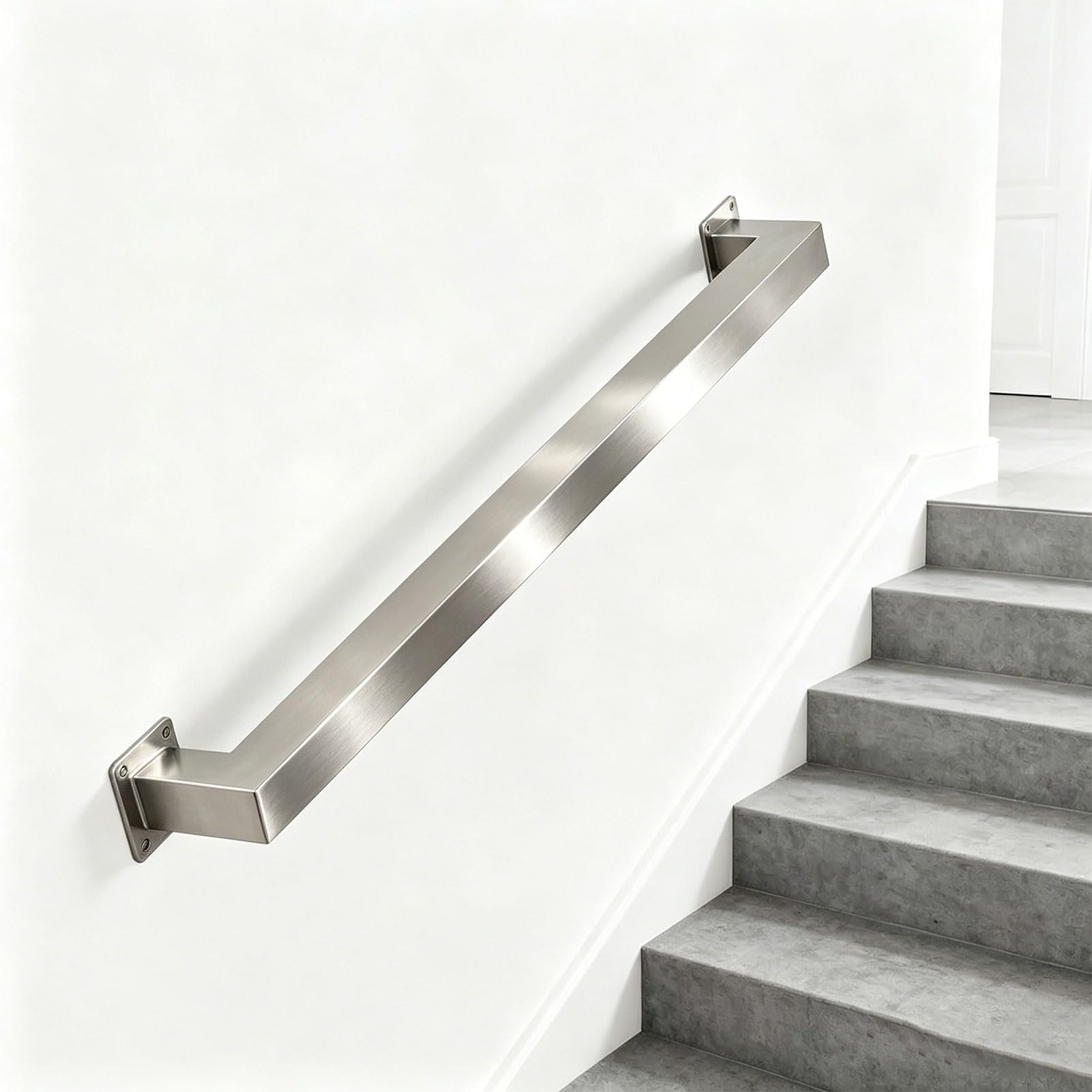 Stairs Handrails for Walls, Stainless Steel Staircase Banister Railings, Stairway Hand Rail with Brackets, Non-Slip Grab Rail for Outdoor Indoor Steps(19ft/570cm)