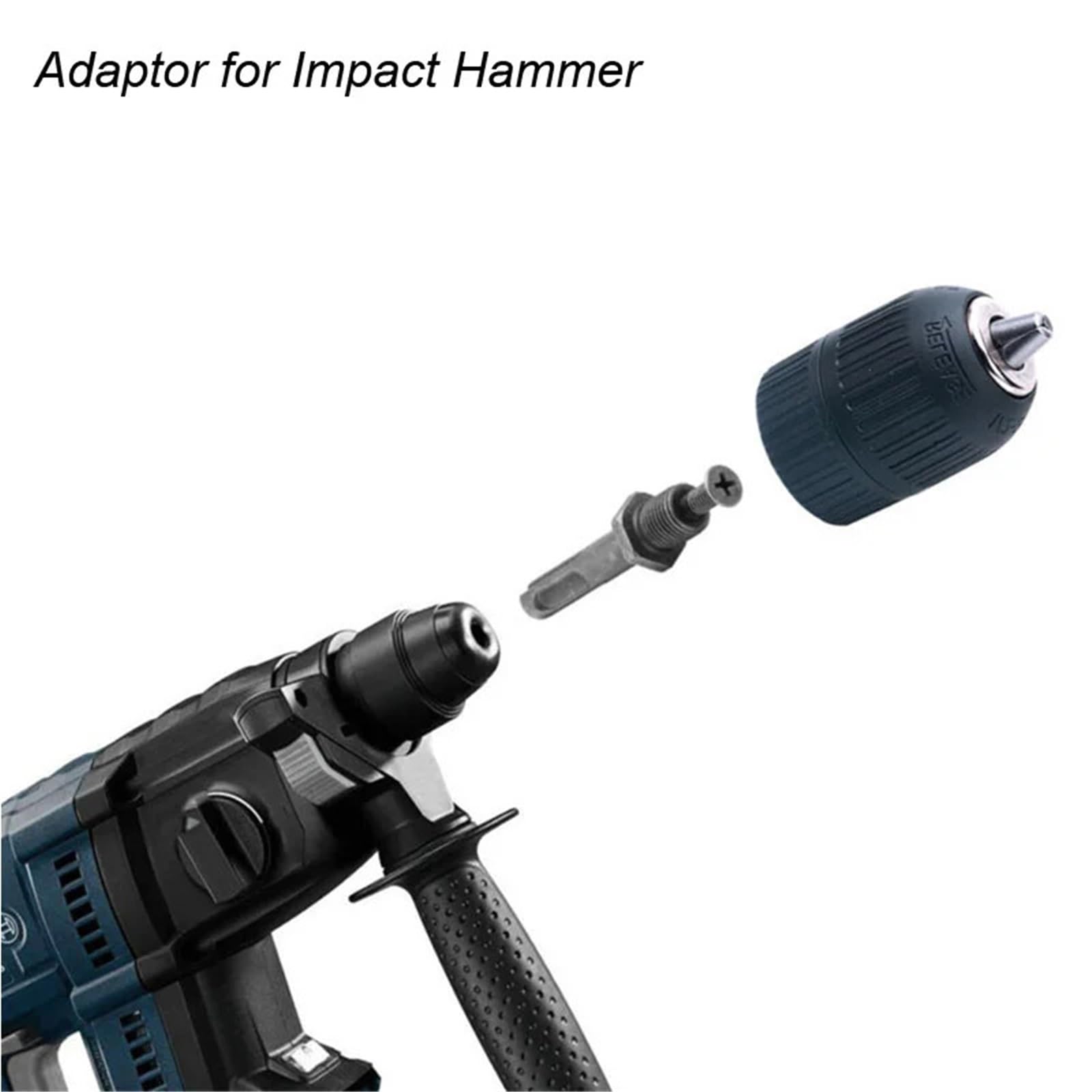 Mandril De Perforación Sin Llave, Convertidor De 2-13 Mm, Rosca De 1/2"-20UNF, Adaptador De Cambio Rápido, Destornillador De Impacto Hexagonal SDS De 1/4", Broca For Llave(1 Chuck 3 Adapters)
