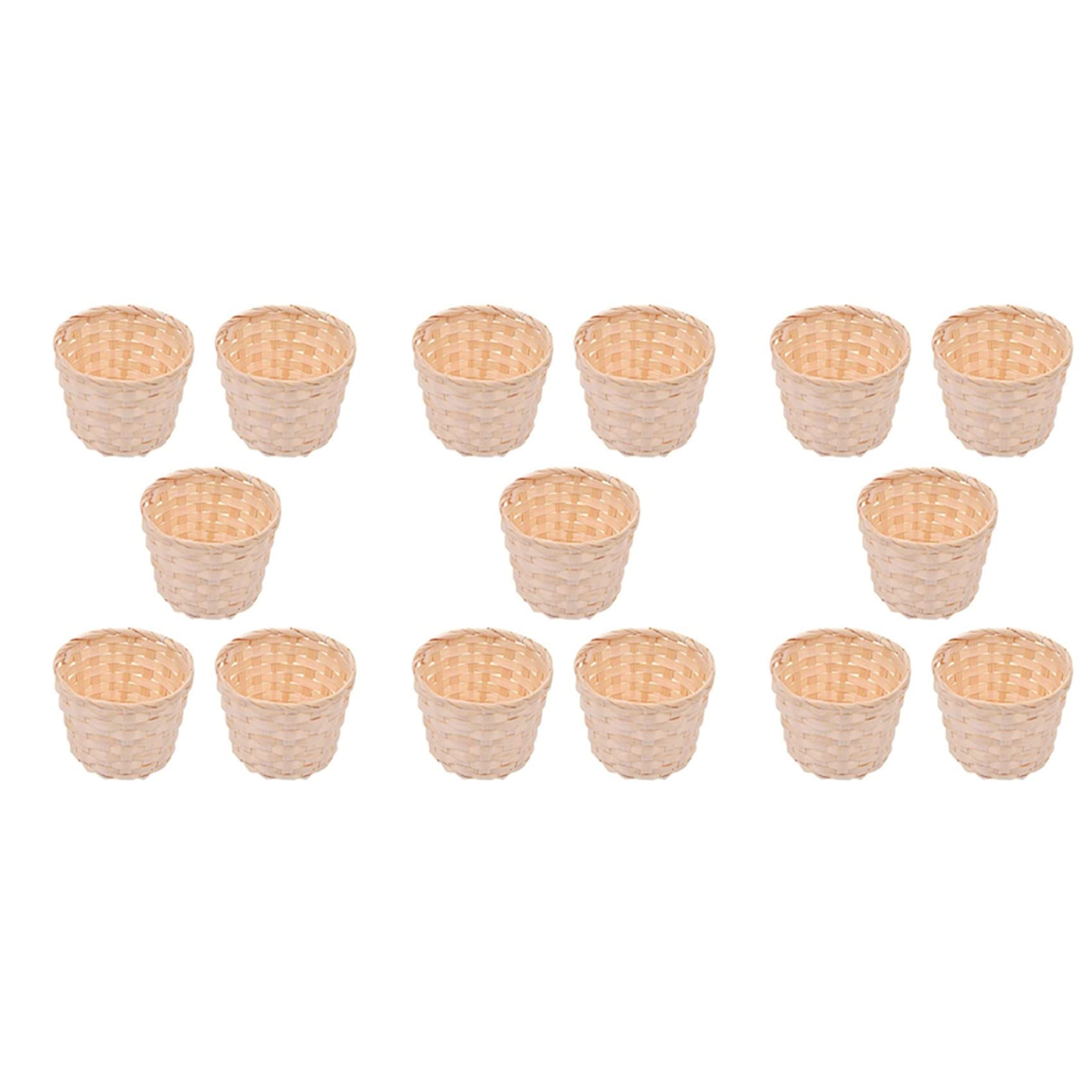 Hndhbfgrt 15PCS Mini Woven Baskets Without Handles for Party Favors Crafts Decor Suitable for Various Occasions(7.5X6cm)