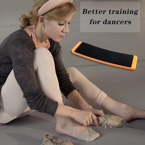 Miniatura 7 de GSYUWIH Giro, tabla giratoria para entrenamiento de balance, giro de baile y entrenamiento de equilibrio, tablero giratorio rectangular naranja para