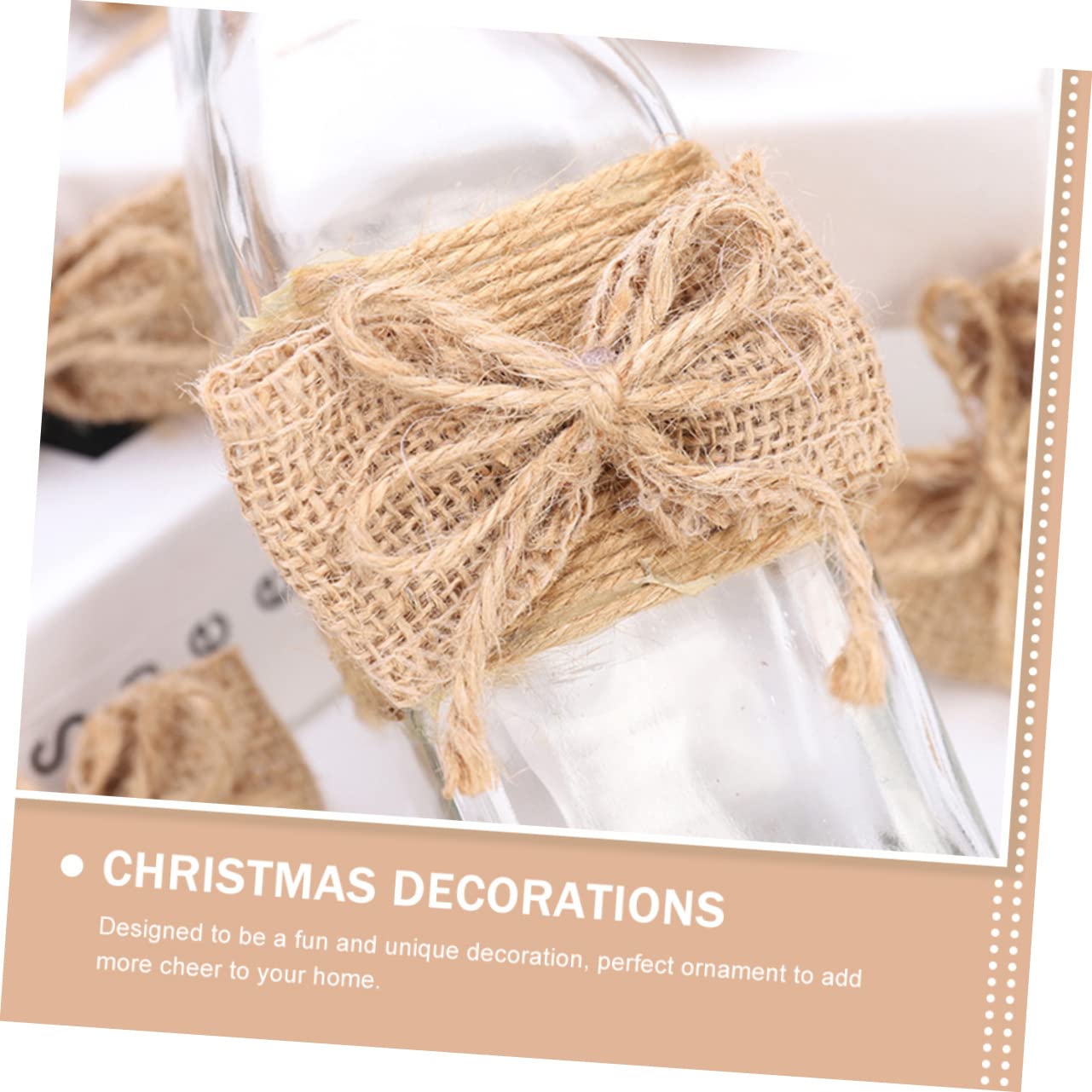 TOPBATHY 60 Piezas Arco de arpillera Adornos para arboles de Navidad Arco de fabricación de scarpebook moños navideños Christmas Ornaments Guirnalda decoración pequeños Lazos de arpillera