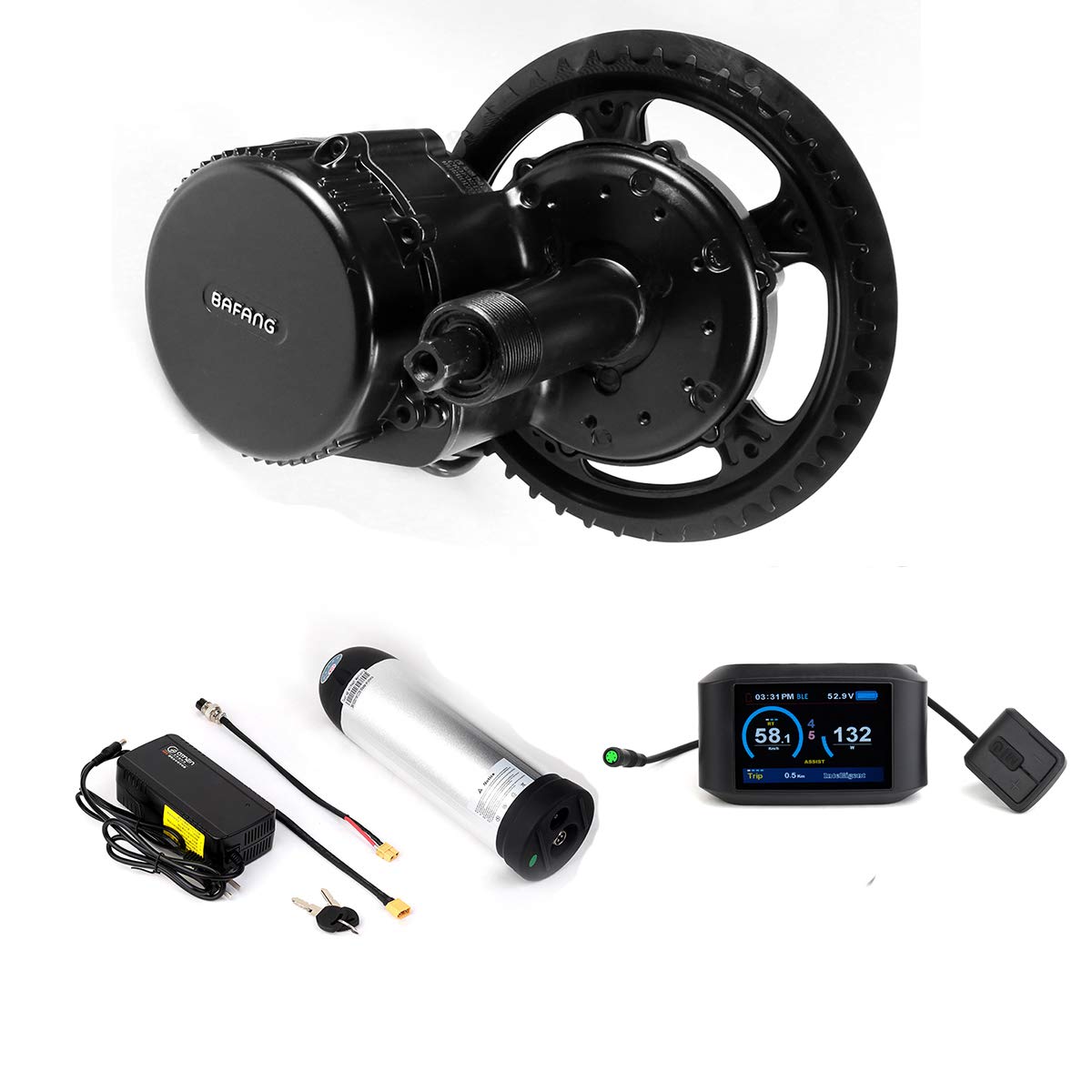 Bafang 250W Mid Drive BBS01B 36V Ebike Mid Motor Conversion Kit With Battery Included optional 10Ah/17.4Ah LCD Display And Charger