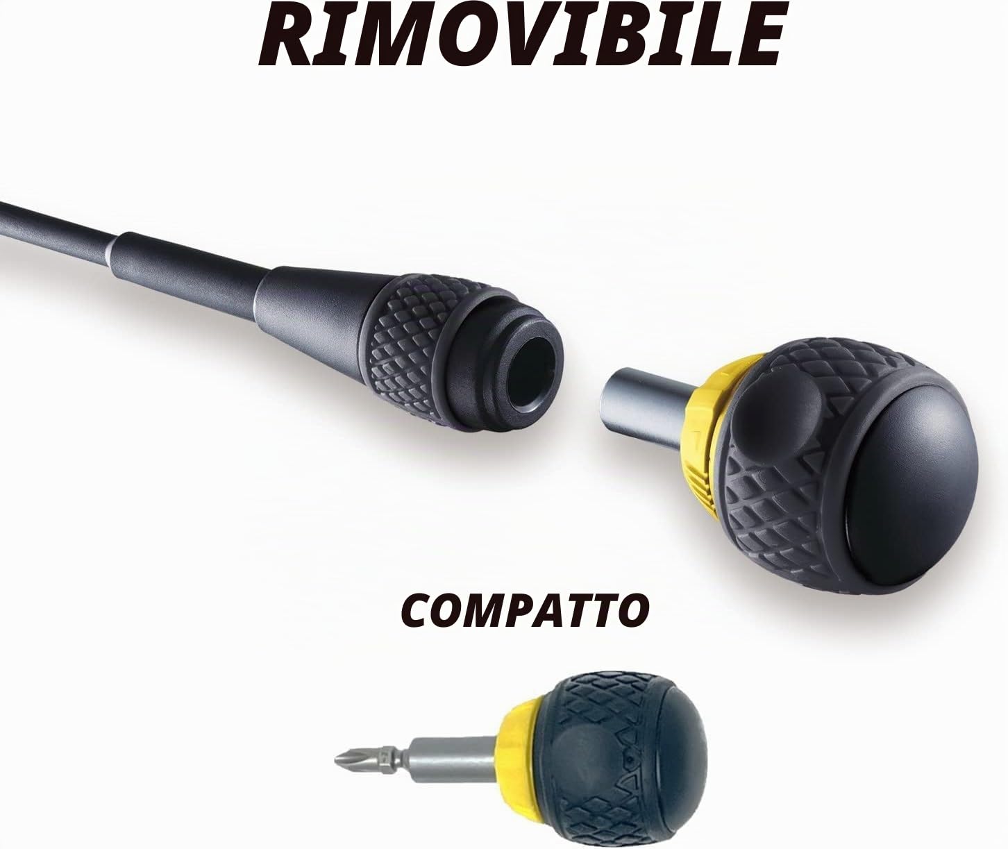 VESSEL - Cacciavite a cricchetto intercambiabile con impugnatura sferica, set da 10 pezzi Set di punte 2200MBH120K01.
