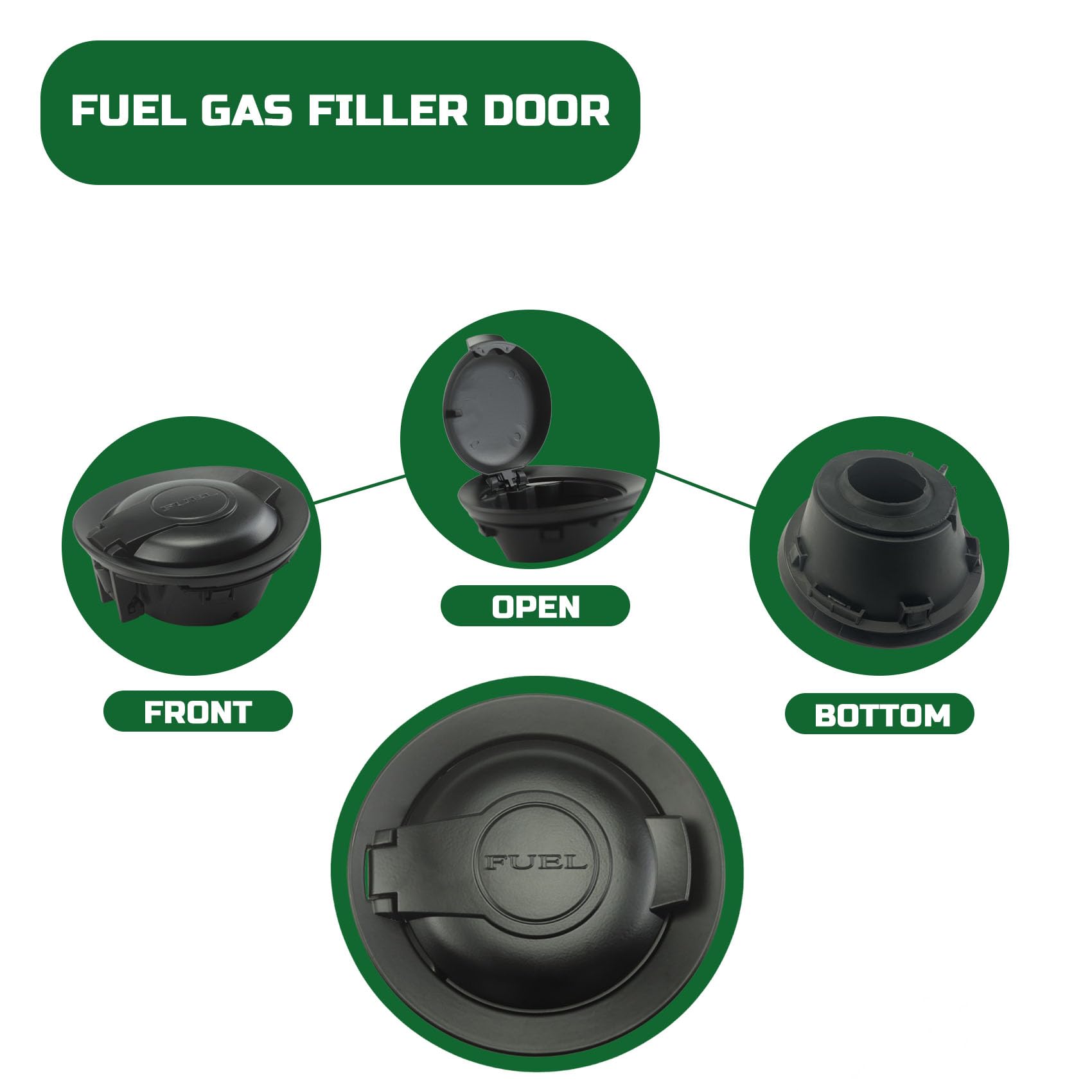 Matte Black Fuel Door Cap For Dodge Challenger 2008-2023 - Replace OEM 68250120AA | FUSCH Vapor Edition
