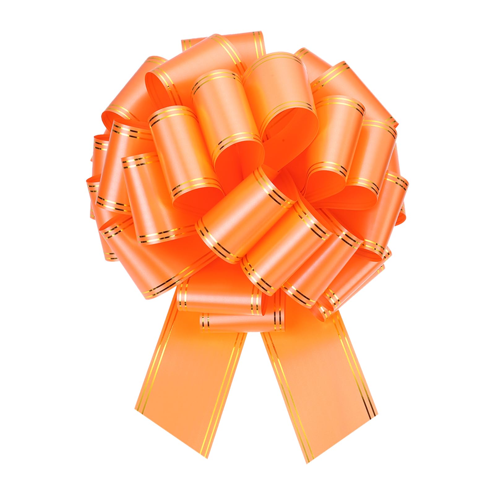 sourcing map 14 Inch Giant Large Pull Bow Big Metallic Car Bows Orange