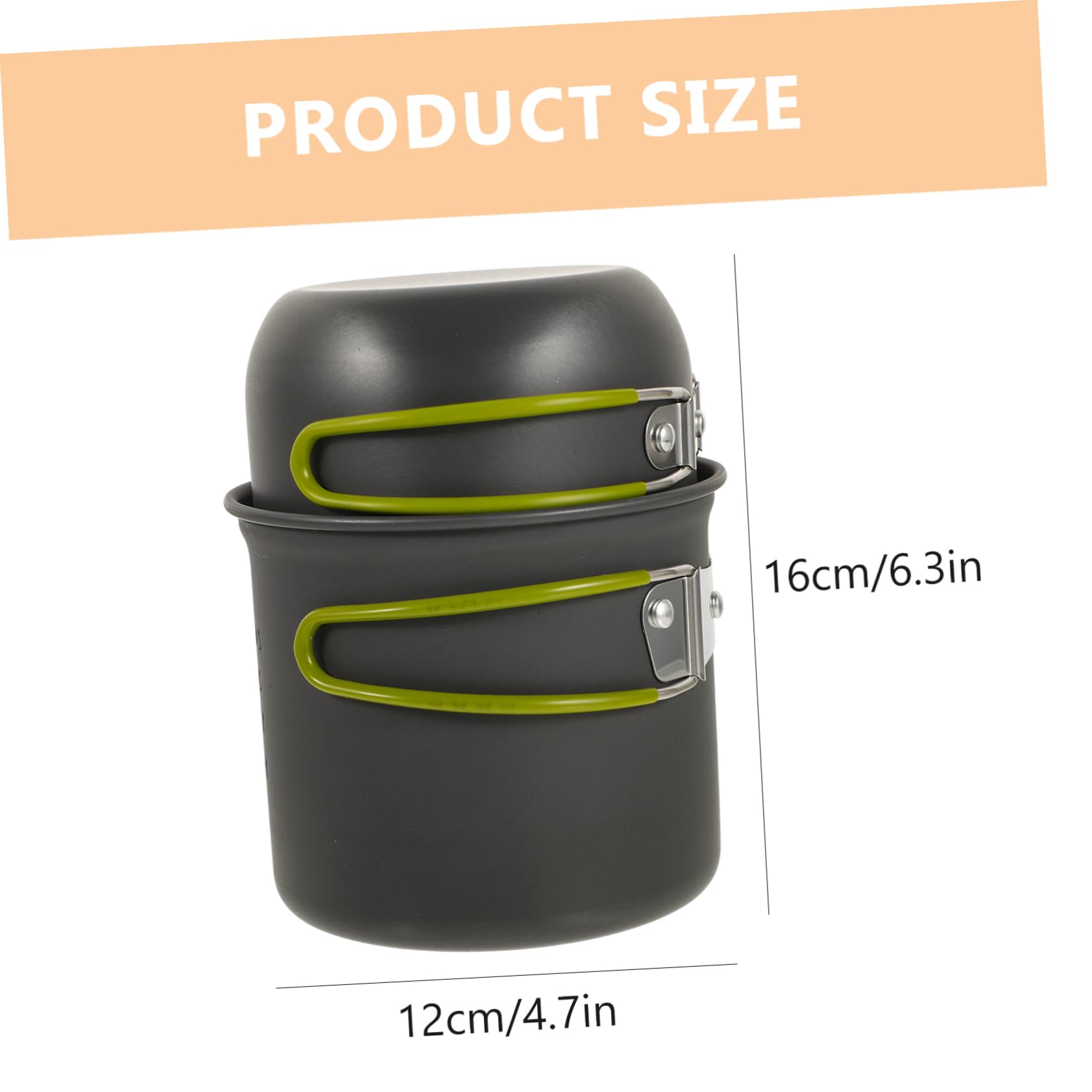 FOYTOKI Outdoor Cooking Set Portable Camping Pot for 1-2 People Camping Cookware Kit Mini Stove Skid-Resistant Heat-Resistant Handle