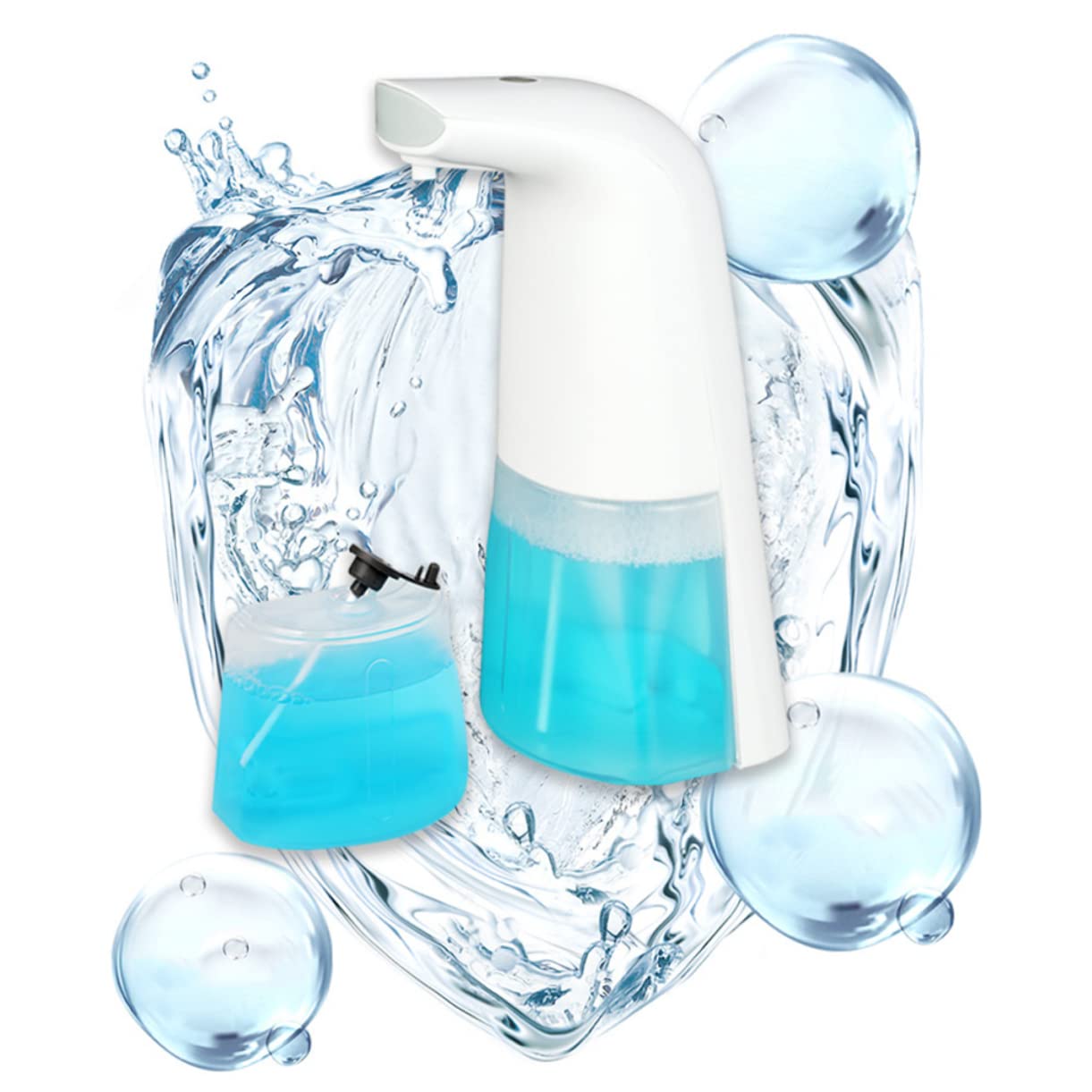 Cabilock Dispensador Automático de Jabón de 300ml, Sensor Infrarrojo sin Contacto, Abs y PE, de Pared y Mesa, para Baño y Cocina