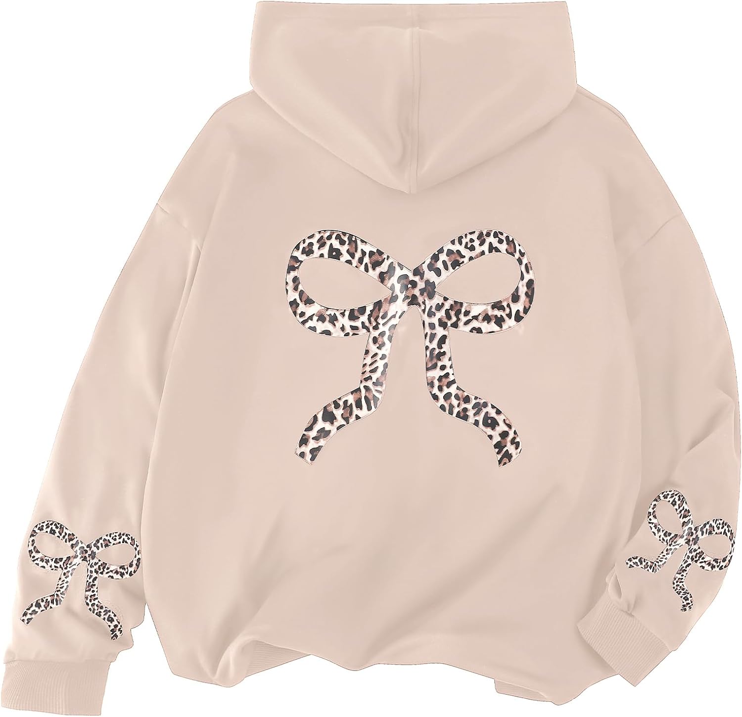 EXARUS Girls Bow Graphic Hoodies Oversized/Cropped Hoodie Teen Pullover Long Sleeve Hooded Sweatshirt Casual Preppy Cute