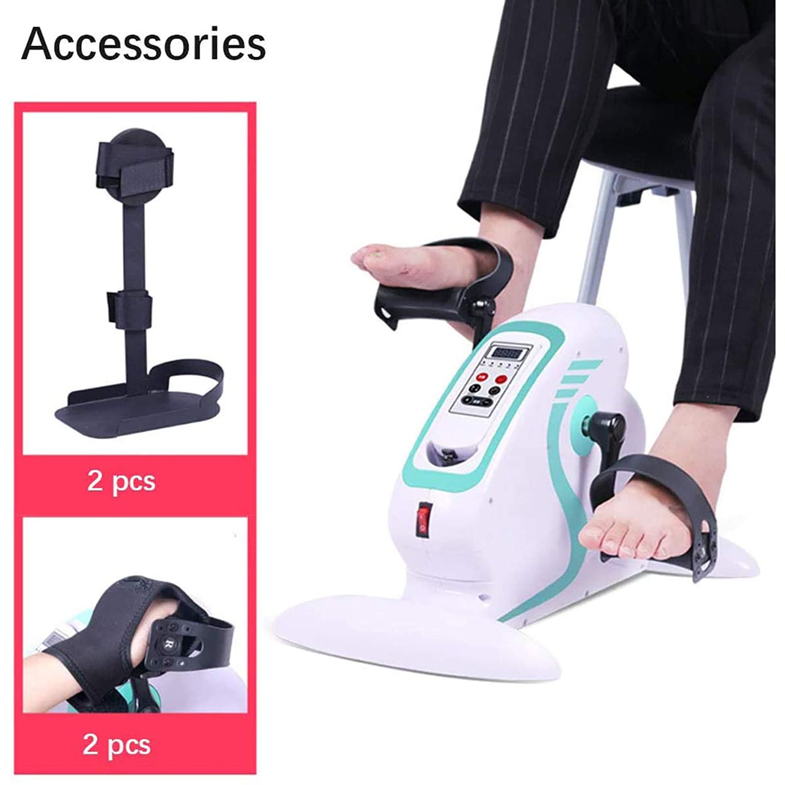 Allenatore di Pedali per Bici da Riabilitazione elettrica per Bicicletta assistita Mini Ciclismo con equipaggiamento Protettivo Cyclette per Fitness per Mano, Braccio, Gamba, Ginocchio