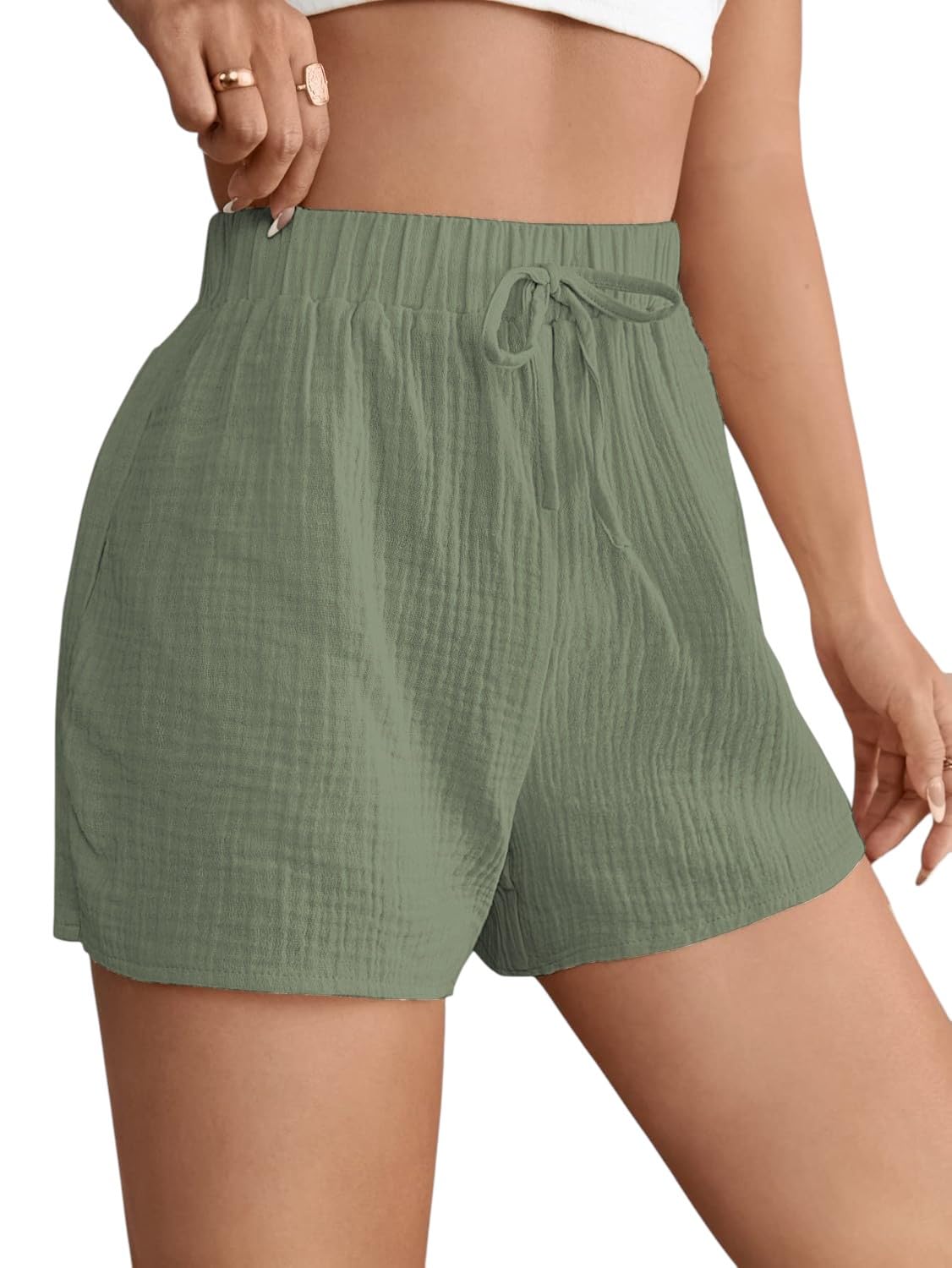 Soft, Comfortable, Loose fit Shorts || 100% Muslin Cotton ||Draw String Plain Nightwear for Girls and Women