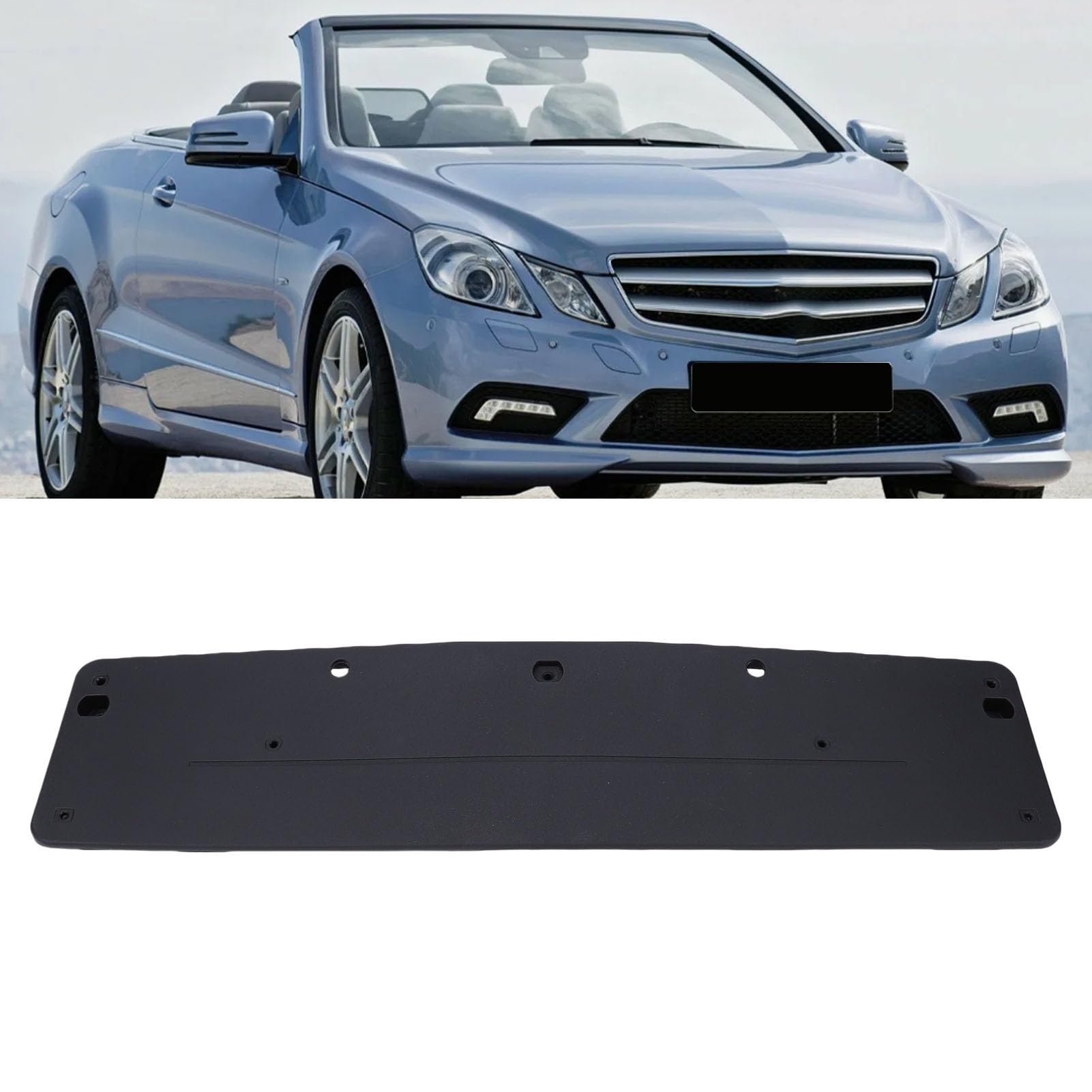 Yctze Wspornik Tablicy Rejestracyjnej, Czarny Uchwyt Przedni ABS do Mercedesa Klasy E Cabriolet A207 Coupe C207 2010 2017, z Zamiennikiem OEM 2078851181 2078801444