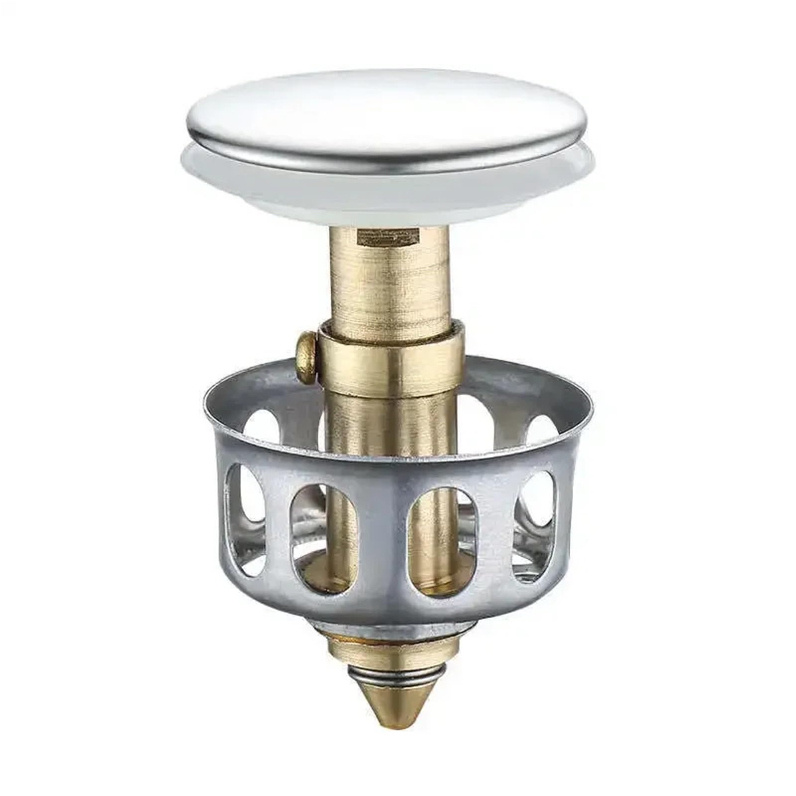 3pcs Universal Metal Filter Valve Pop-up Drainer Basin Drains Waste Stopper Bathtub Strainer Plug Hair Catchers Bathroom Accessories For Bathroom