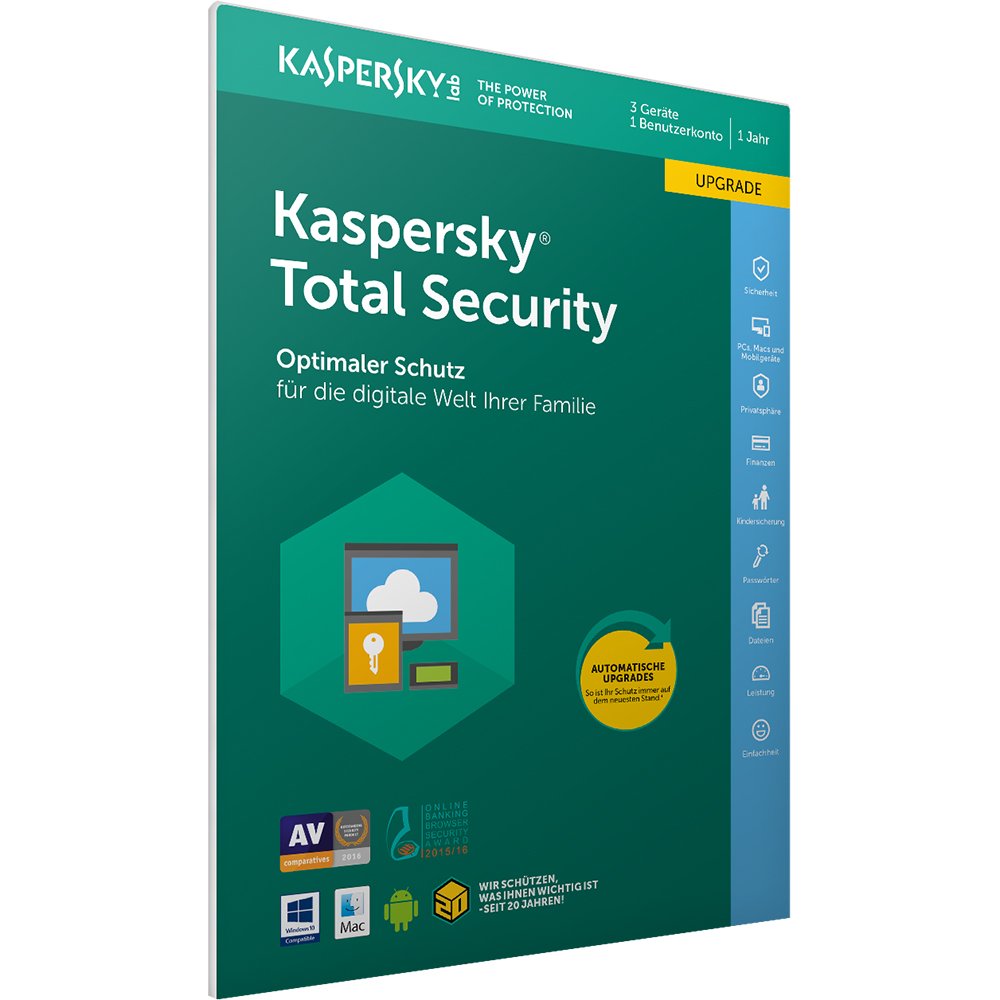 Kaspersky Total Security Upgrade (Code in a Box) (FFP) Software