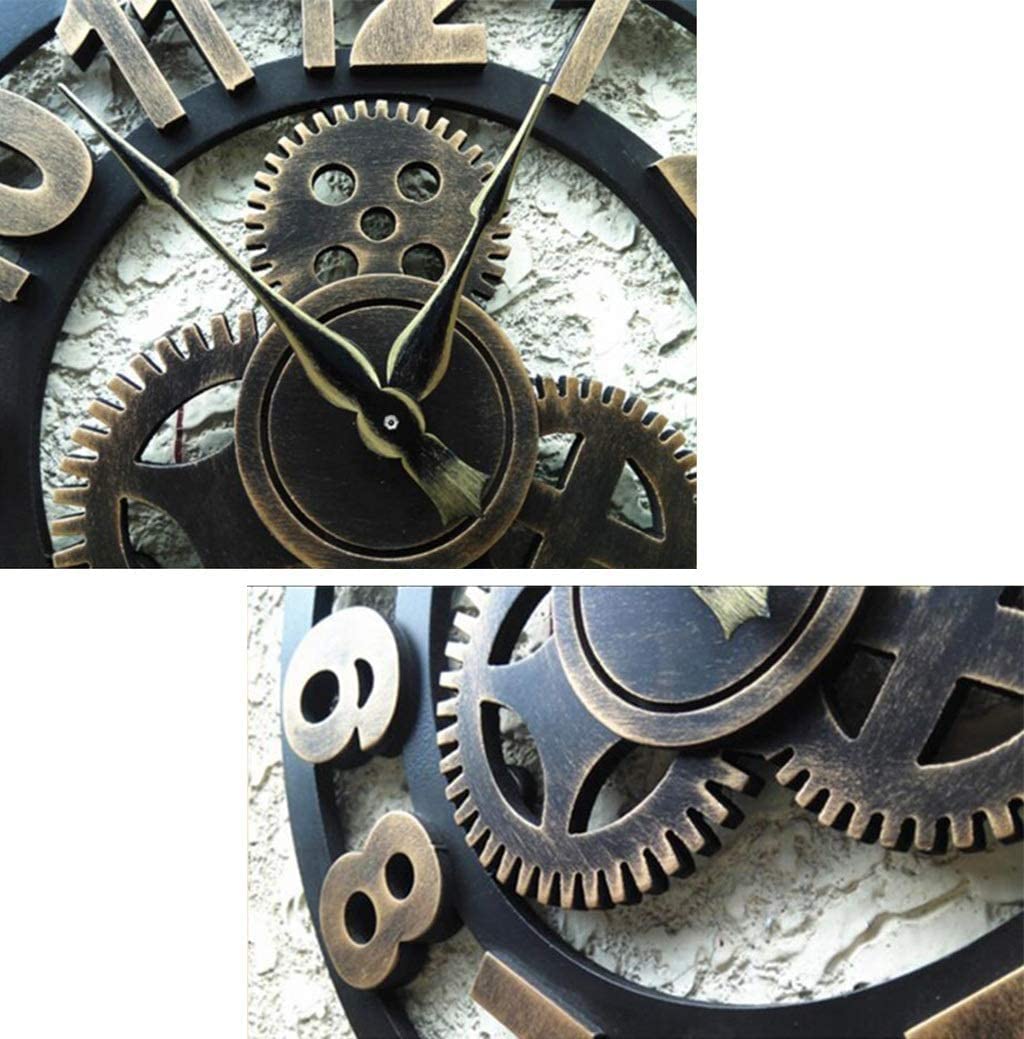 Reloj de Pared de Estilo Industrial, Gear Retro Sala de Estar Reloj de Pared multifunción Creative Mute Bar Mostrador Restaurante Tienda de Ropa Reloj de Pared Reloj de Pared