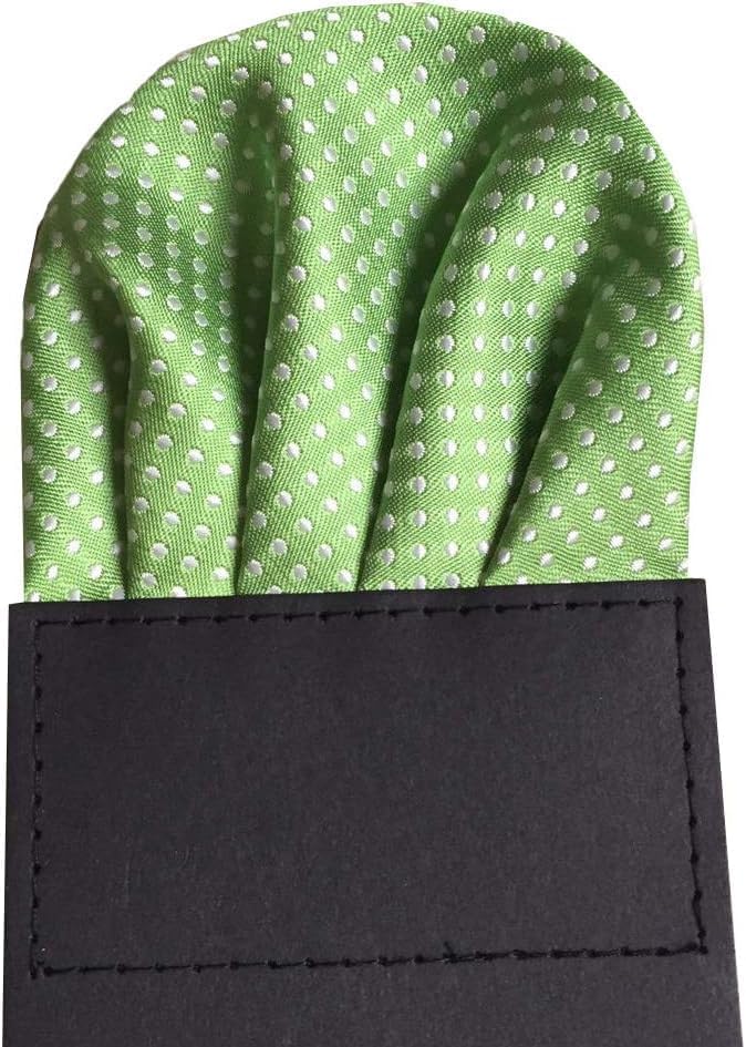 Men's PreFolded Pocket Squares On Card Assorted colors Polka dots Polyester Stain 2 Style 8 pieces