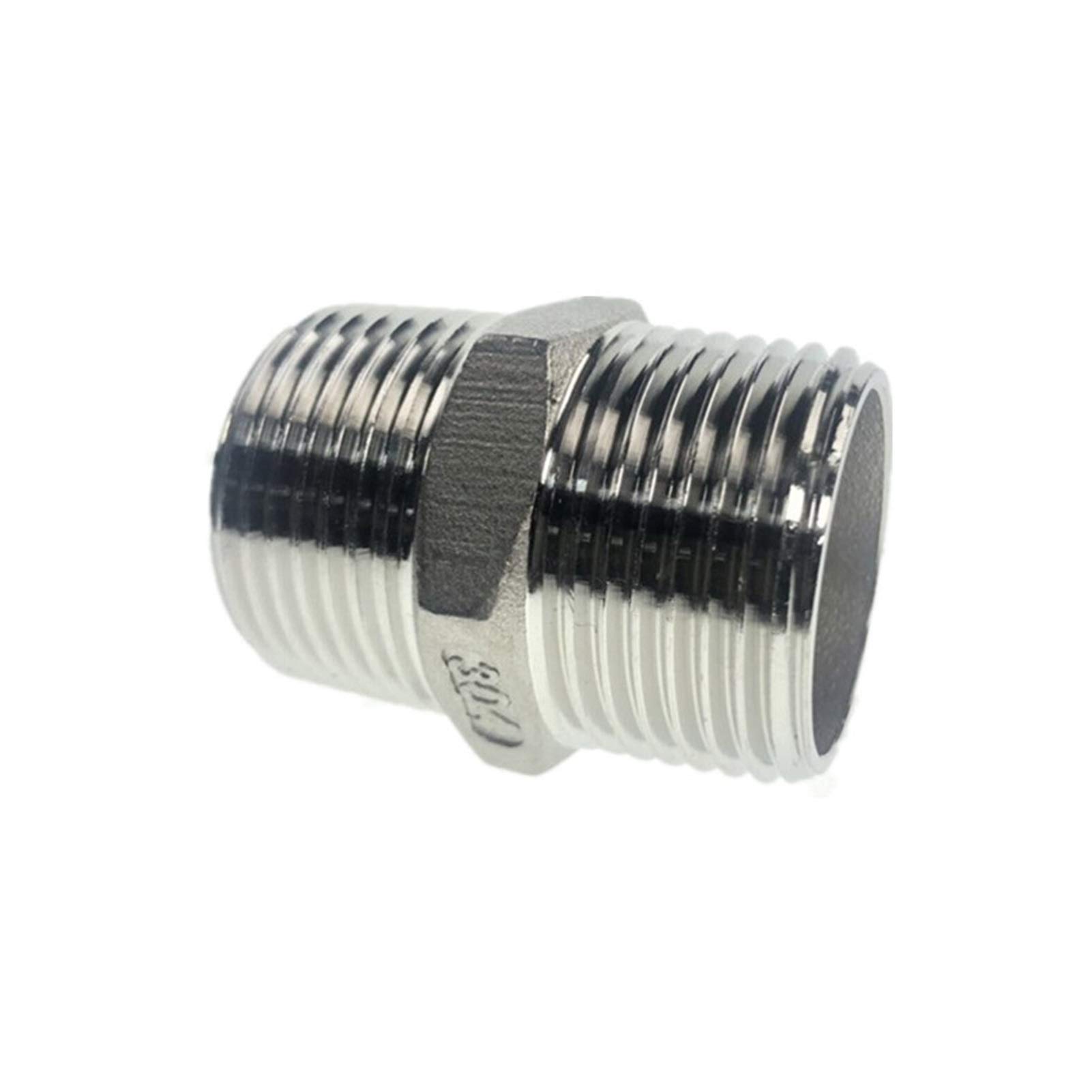Männliche gerader Sechseckverbindung Nippel Rohrverbindung 304 Armaturen Edelstahlgewinde 1/2 "Stecker + ABC DShanLa (Thread Specification : DN100)