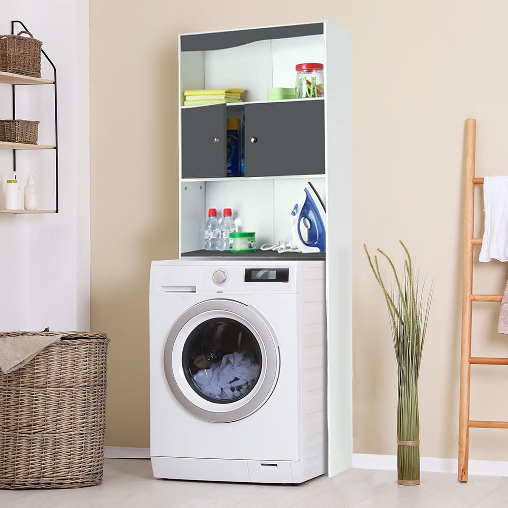 OSE - Mueble estantería para WC de 2 Puertas con Efecto Madera