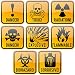 Funny Gag Gifts or Prank/Joke Decal Stickers: Hazard Danger Toxic Radiation Symbol Alert etc use on Your Favorite Food Containers, Box, Meal Prep Bag, Water Bottle, Coffee Tea Mug | 200-Pieces