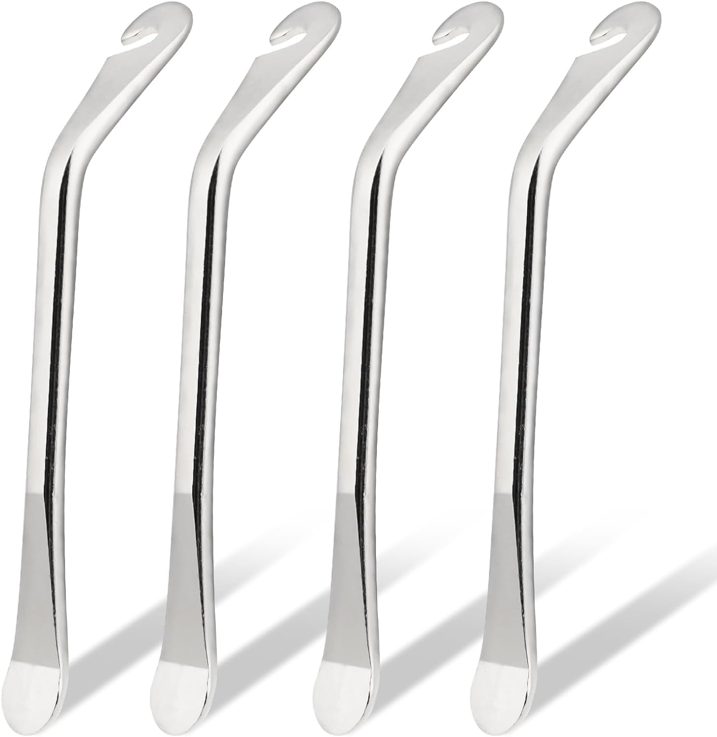 GBZW 4 Pcs Bike Tire Levers, Bike Tire Removal Tool,Tire Levers Road Bike, Stainless Steel Tire Repair and Replacement Tools, Universal, Medium, Silver White