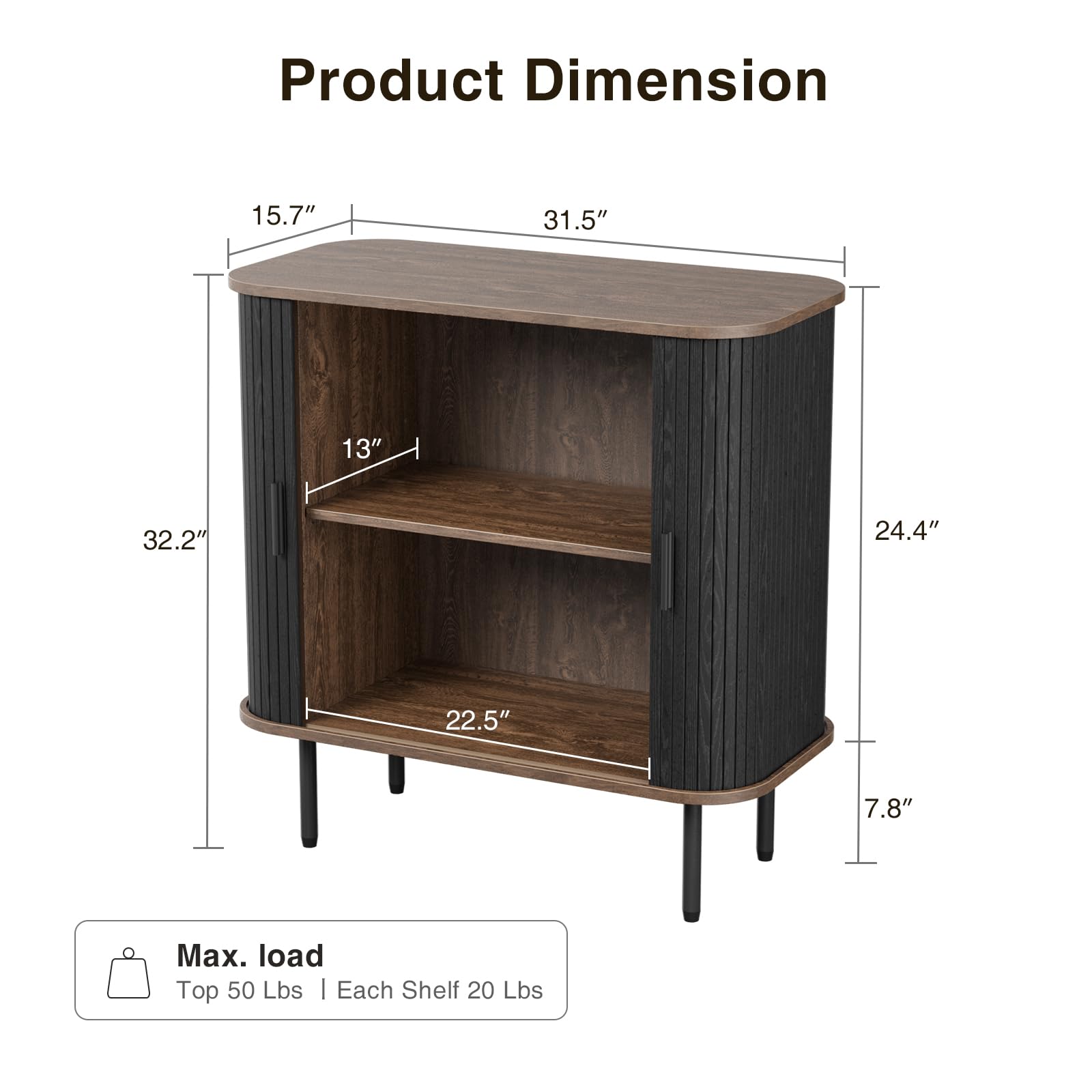 Amazon.co.jp: 幅31インチ ブラック ビュッフェ サイドボード