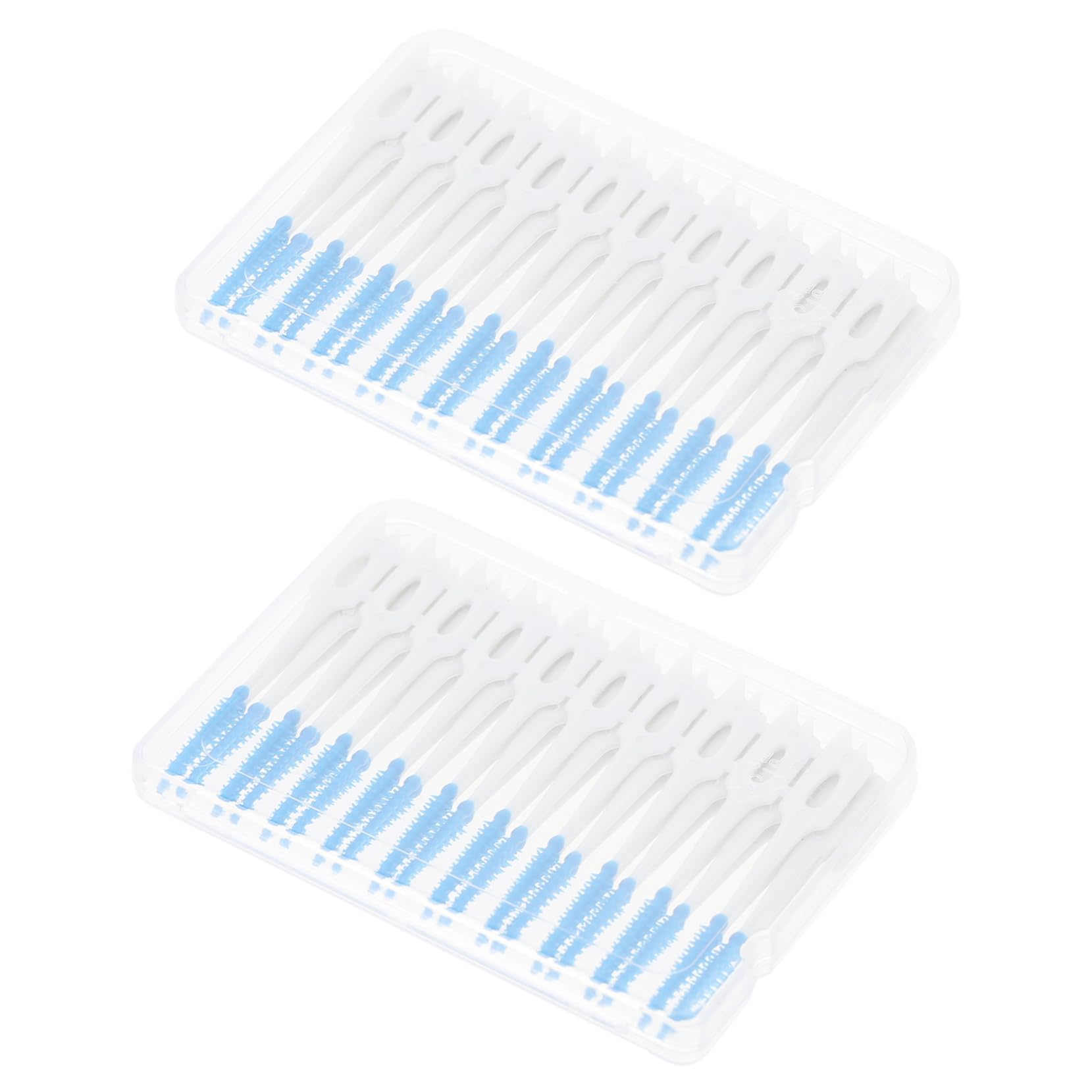 Healeved 80pcs Interdental Cleaning Toothpicks Flexible Bristle Dental Floss Picks for Teeth Cleaning Portable Oral Care for Healthy Gums Blue Color Picks Box