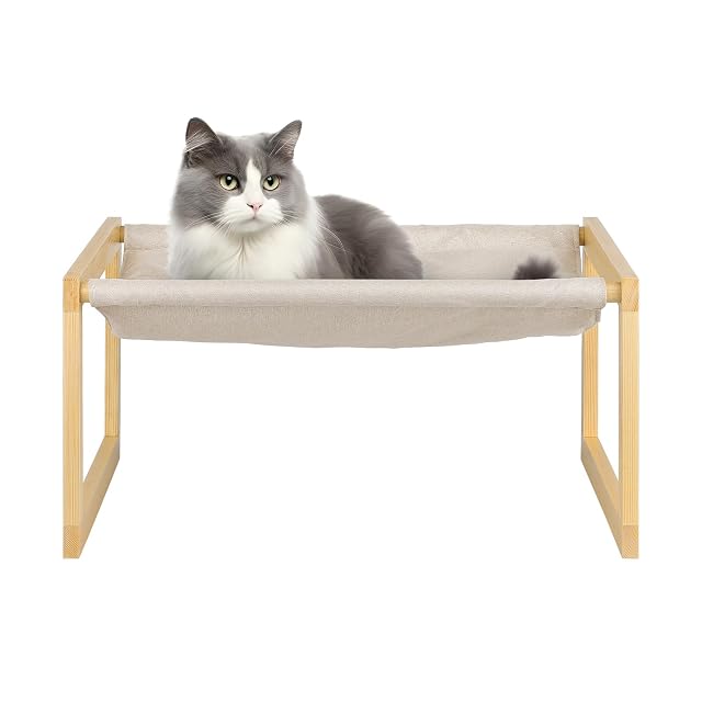 Foto 7 de 8 de Cama para gatos extraíble de madera, 50 x 40 x 25 cm