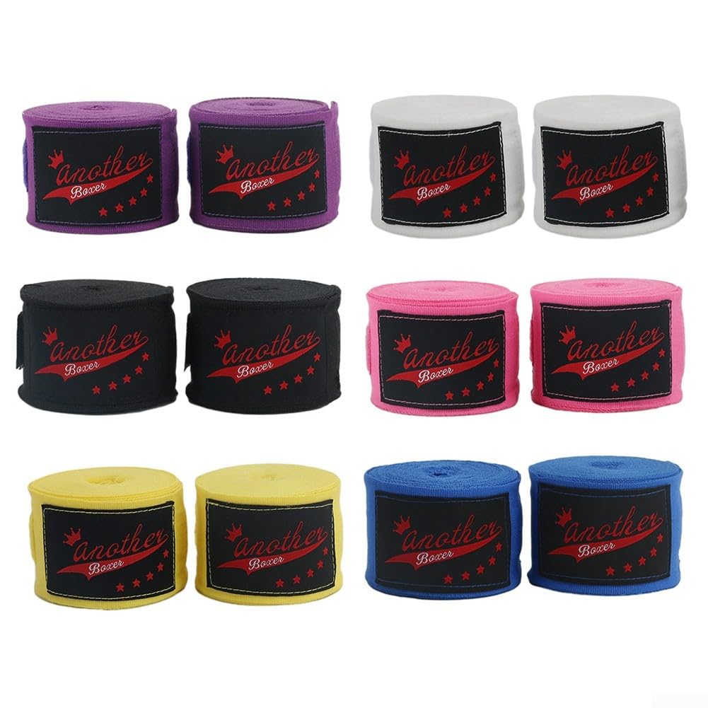 Bandages De Boxe HpLive – Lot De 2, 3 Mètres, Non élastiques, En Coton, Violet