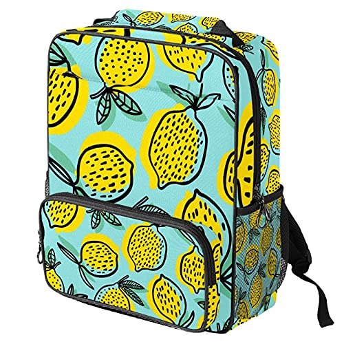 Sac à dos décontracté pour ordinateur portable femme et homme imprimé citron