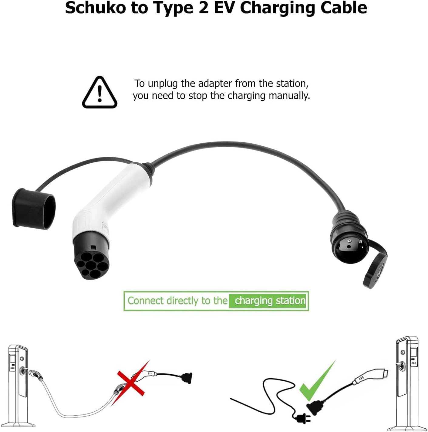 Schuko to Type 2 EV Charging Cable Connection Diagram