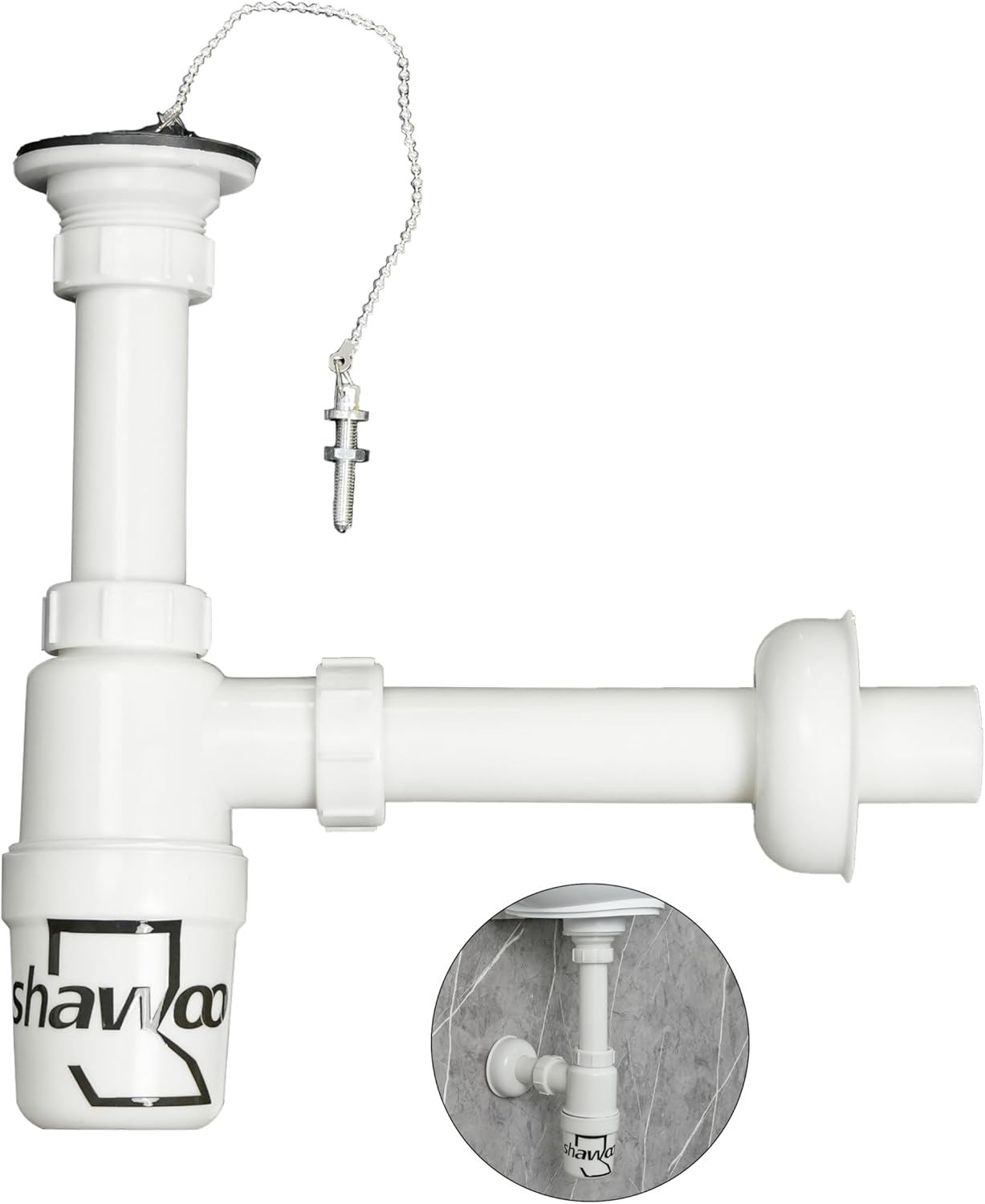 plastics Bathroom Basin Sink Bottle Trap Waste Pipe Bathroom Sink Drain Kit 1-1/4 inch Slip Inlet Drain Tube Kit