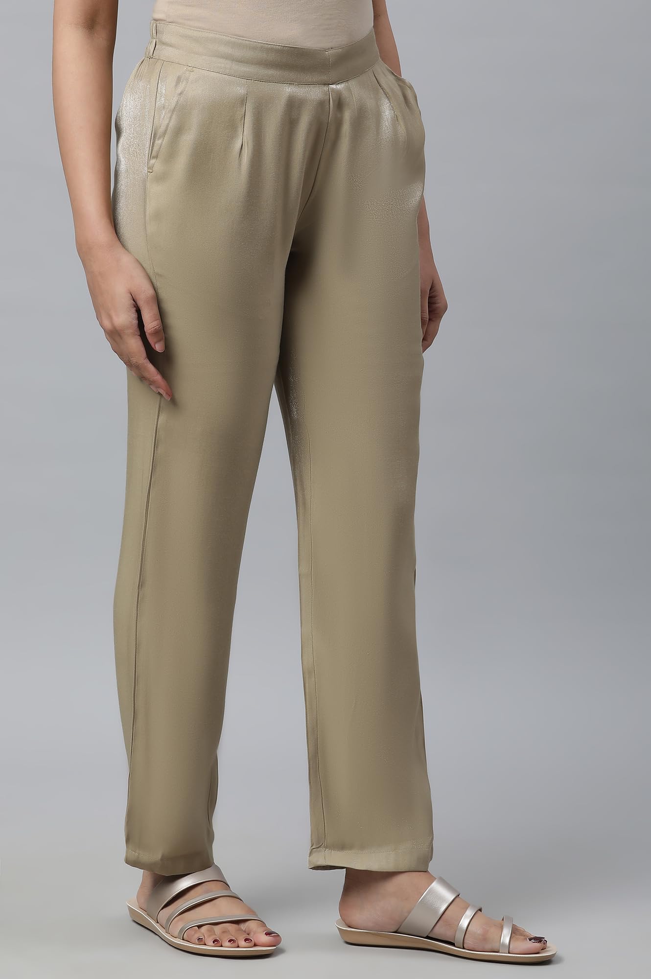 Aurelia Strechable Palazzo - Pantalones de ajuste regular para mujer, longitud hasta el tobillo, pantalones Palazzo de ajuste regular para mujer
