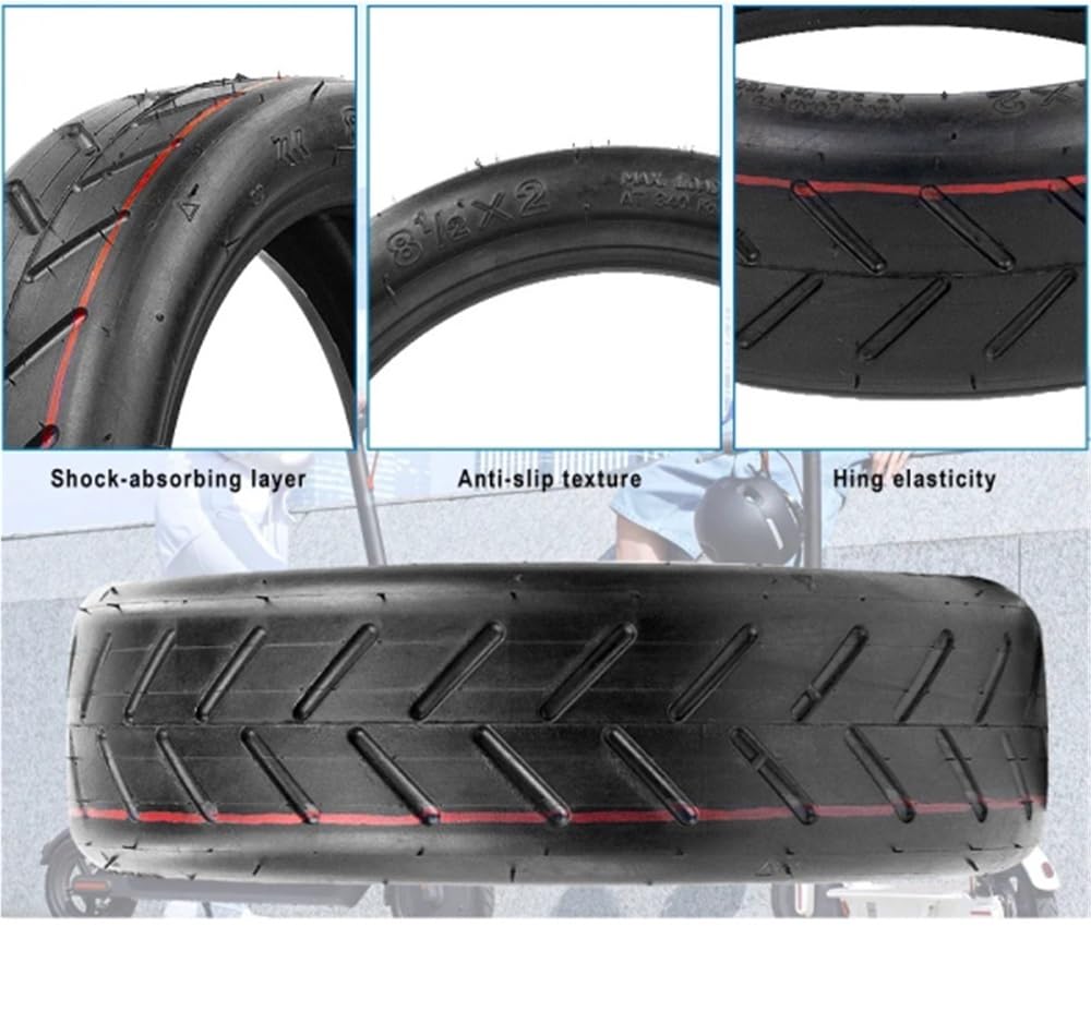Neumático de Repuesto for Patinete eléctrico, neumático Delantero/Trasero de 8,5 Pulgadas, neumático de vacío sin cámara, Compatible for neumáticos Xiaomi M365 1S Pro 8 1/2X2(2pc)