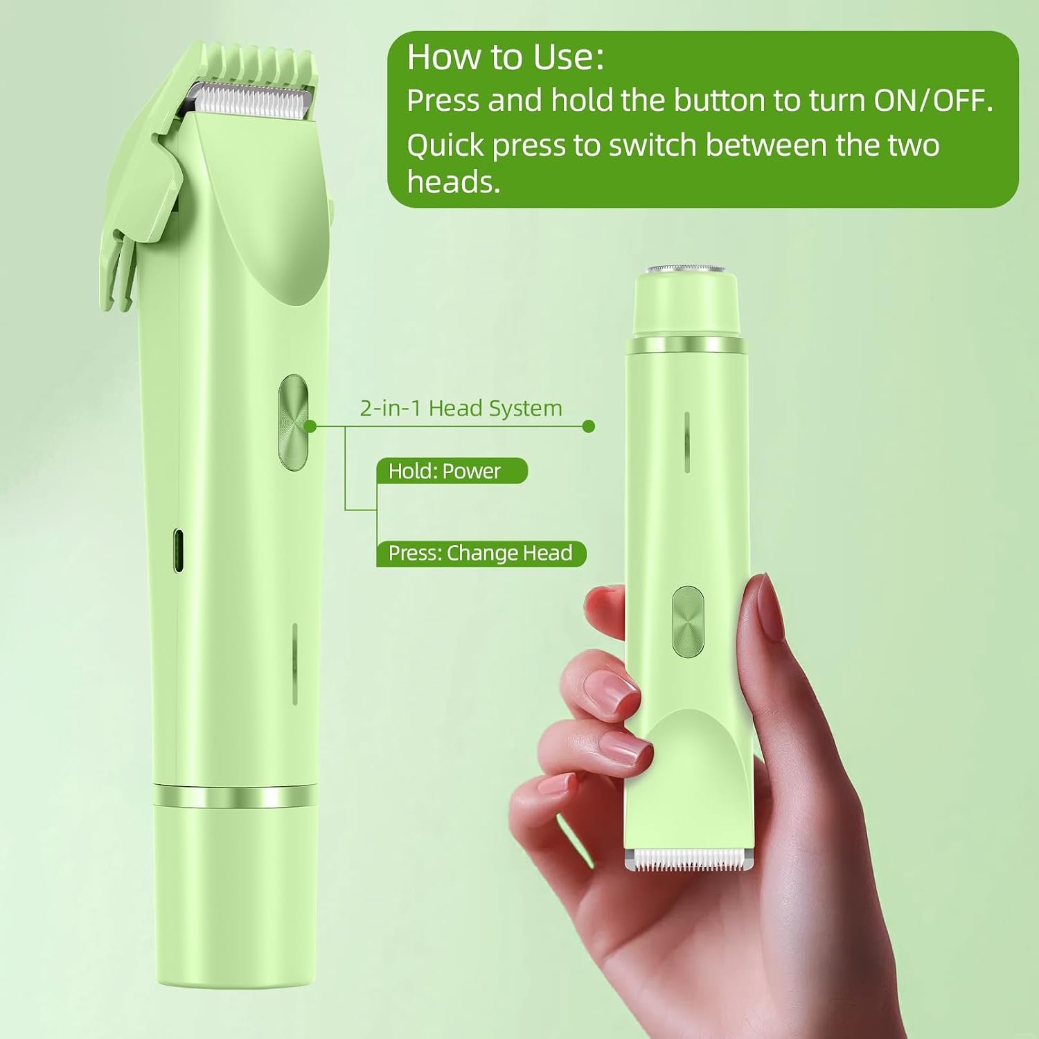 Bikini Trimmer Electric Razors for Women’s Sensitive Skin, IPX67 Waterproof Electric Pubic Hair Trimmer Personal Shaver, USB-C Rechargeable Cordless Body Hair Shaver for Bikini Line & Underarms