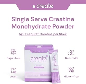 Create Single Serve Creatine Monohydrate Powder – 5g Creapure Creatine | Redefining Strength, Energy & Recovery | Sugar-Free, Vegan, Non-GMO | Mixed Berry | 30 Portable Packets