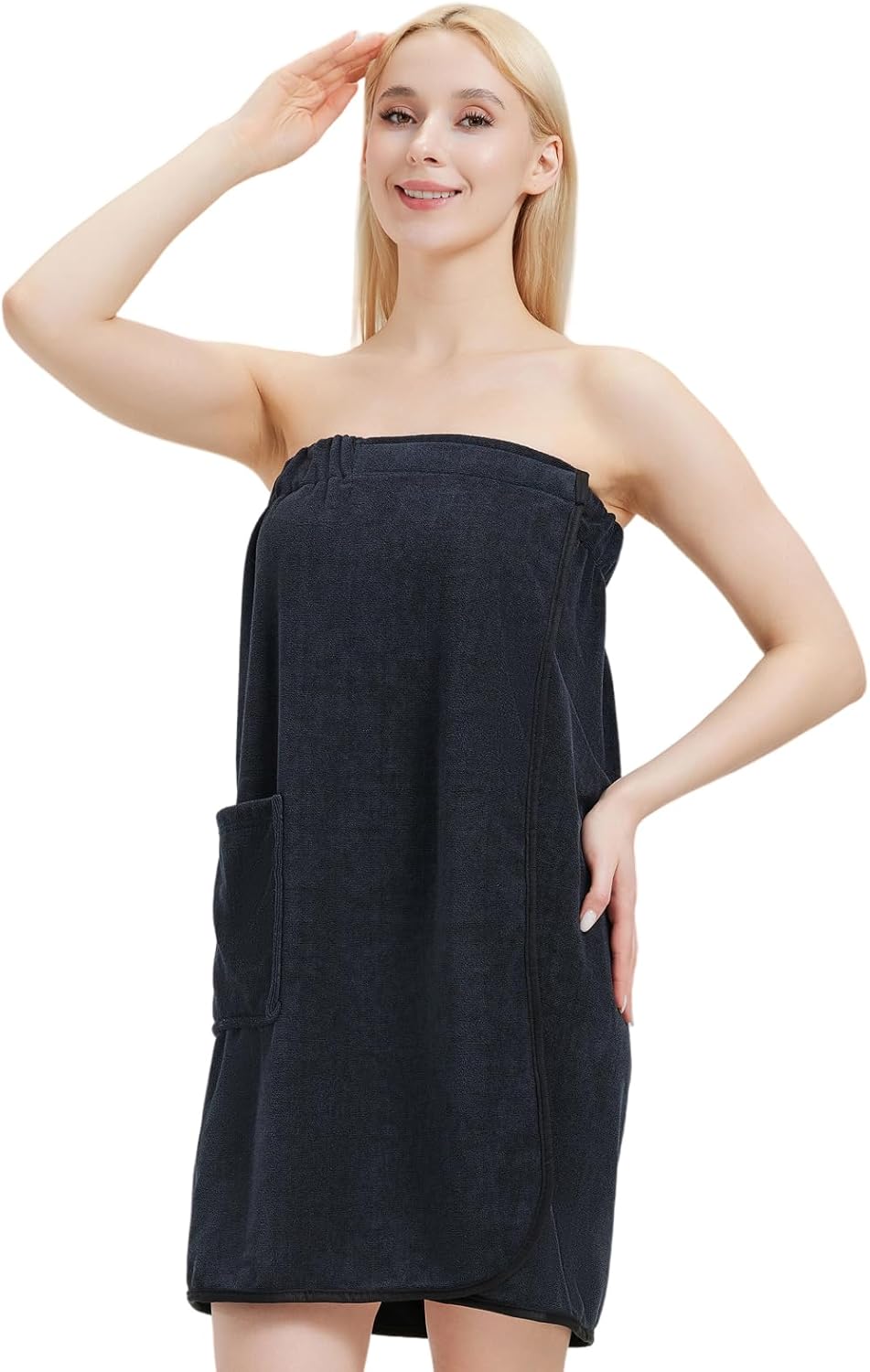 Women Shower Wrap Towel Lightweight Bath Body Spa Wrap Adjustable Closure Bathrobe