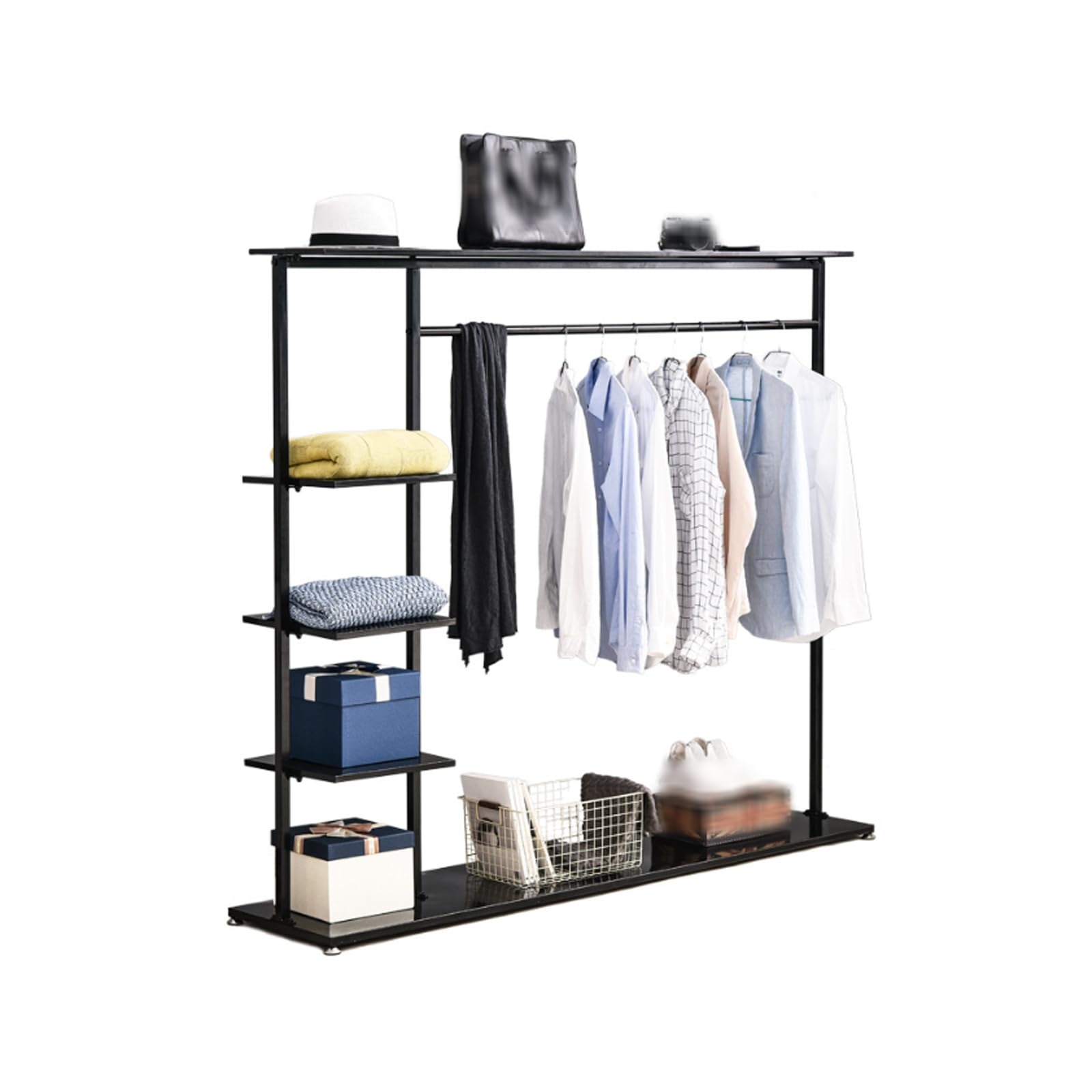 Portant à vêtements avec rangement pour gagner de la place dans la chambre