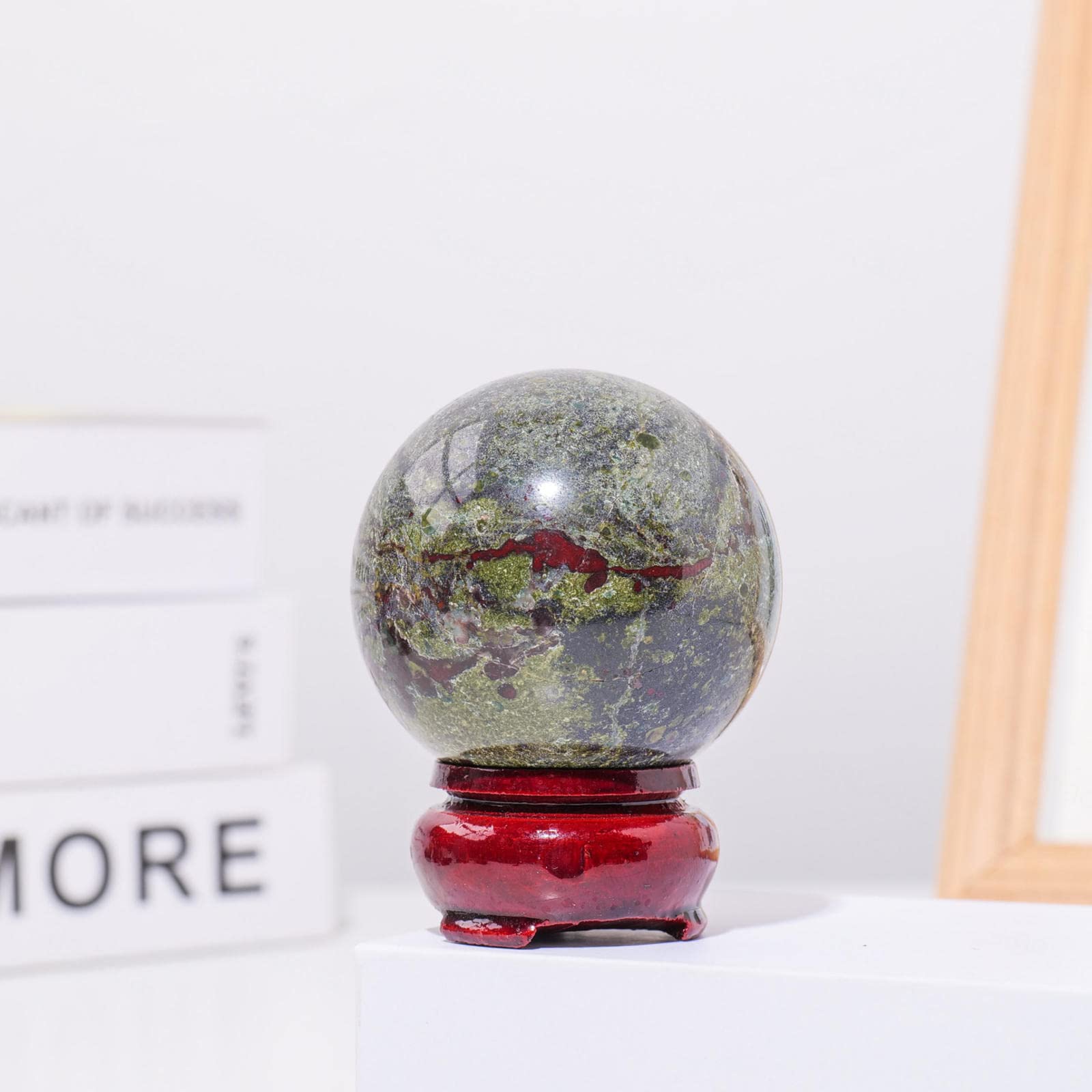 Esfera de Jaspe Sangre de Dragón de 5cm Pulida a Mano para Colección