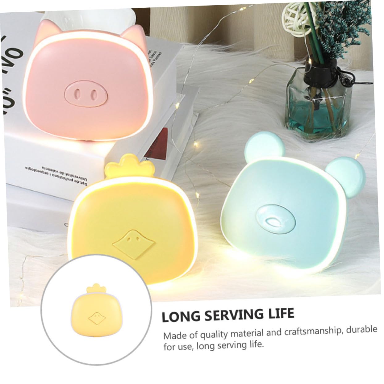 BESPORTBLE 8pezzi Scaldamani Usb Portatile Mini Scaldamani Forma Di Cartone Con Specchio Pollo Riscalda Mani Compatto e Leggero Per Ufficio e Attività All Aperto