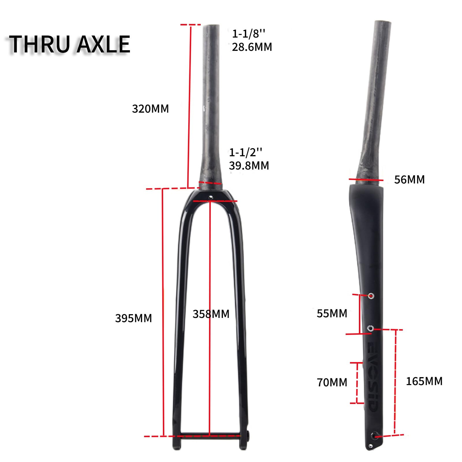 Gravel-Gabel 700C Vollcarbon-Rennrad-Starrgabel QR 9mm/100 * 12mm Steckachse Superleichte Fahrrad-Vorderradgabel Scheibenbremse Harte Gabel