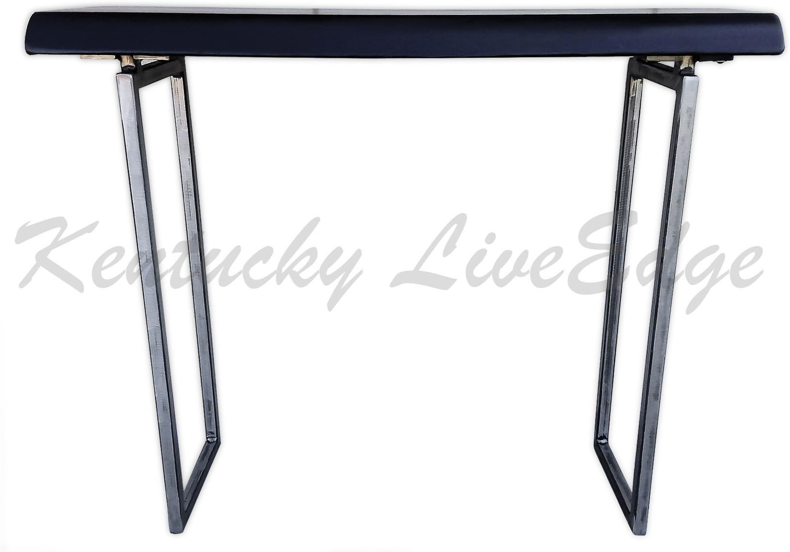Live Edge Sofa Table- Console Table- Foyer Table- Modern- Contemporary- Industrial- Steel- Black- Tall Table- Hallway Table- Mahogany- Cool