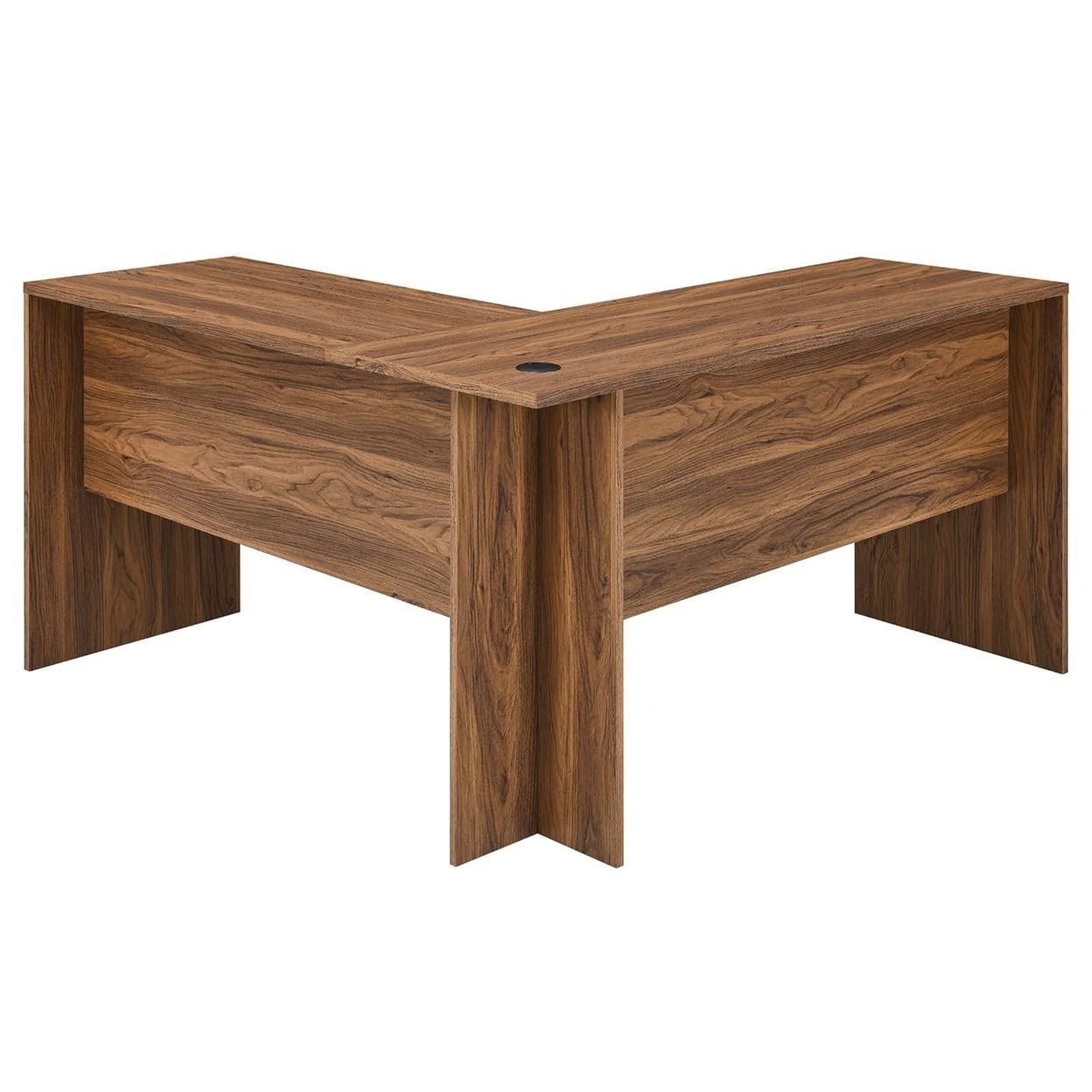Amazon.com: Modway EEI-5703-WAL Venture L-Shaped Wood Office Desk
