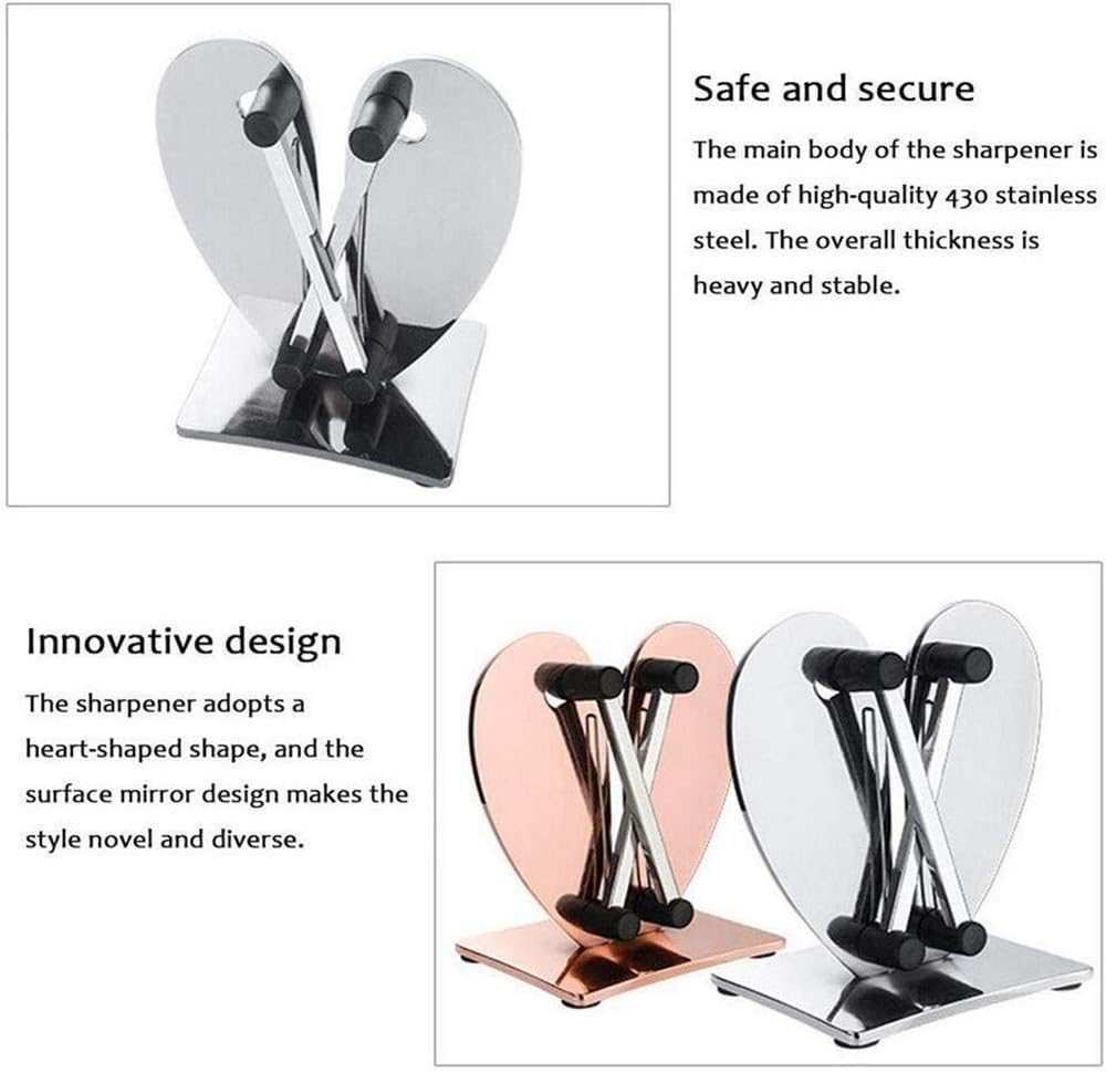 Afilador De Cuchillos con Diseño En Forma De Corazón, Profesional, Manual De Cocina De Metal, Premium, Multiusos, para Tijeras.