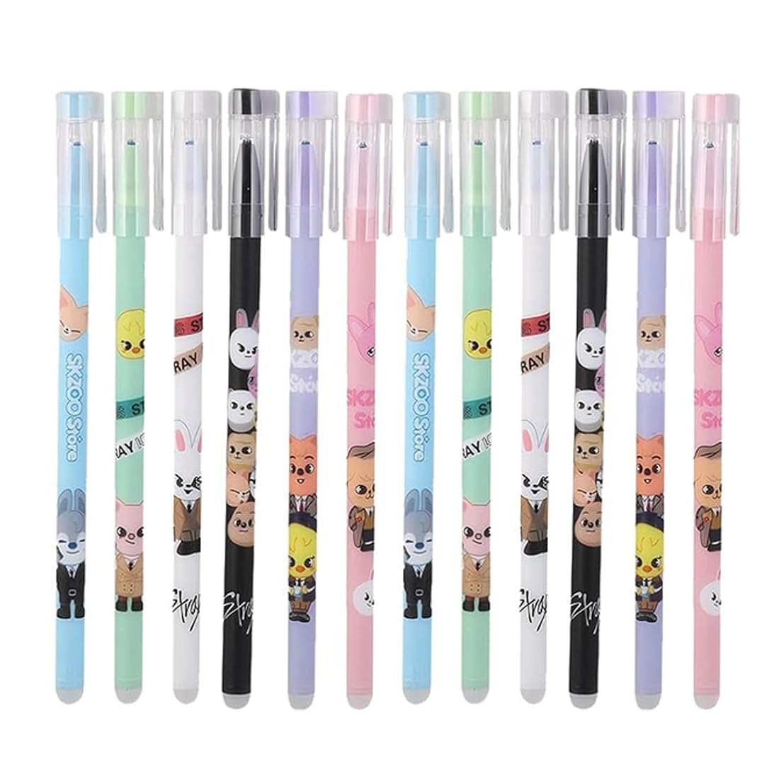 Stray Kids Merch Stray Kids 12 Stifte Set – 6 verschiedene Skzoo Designs pro Design, Mit Schlüsselanhänger Perfektes für Kpop Fans Stray Kids Merch Stray Kids 12 Stifte Set – 6 verschiedene Skzoo Designs pro Design, Mit Schlüsselanhänger Perfektes für Kpop Fans