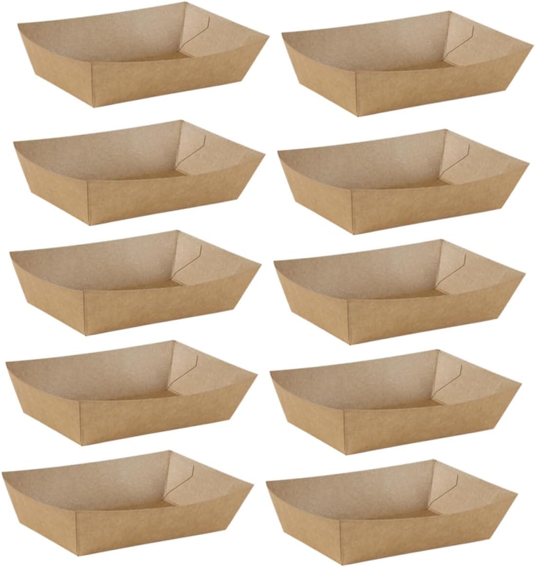 100pcs Kraft Paper Oil-proof Takeout Boxes for Fried Snacks and French Fries, Disposable Food Storage Containers for Restaurant and Catering Use