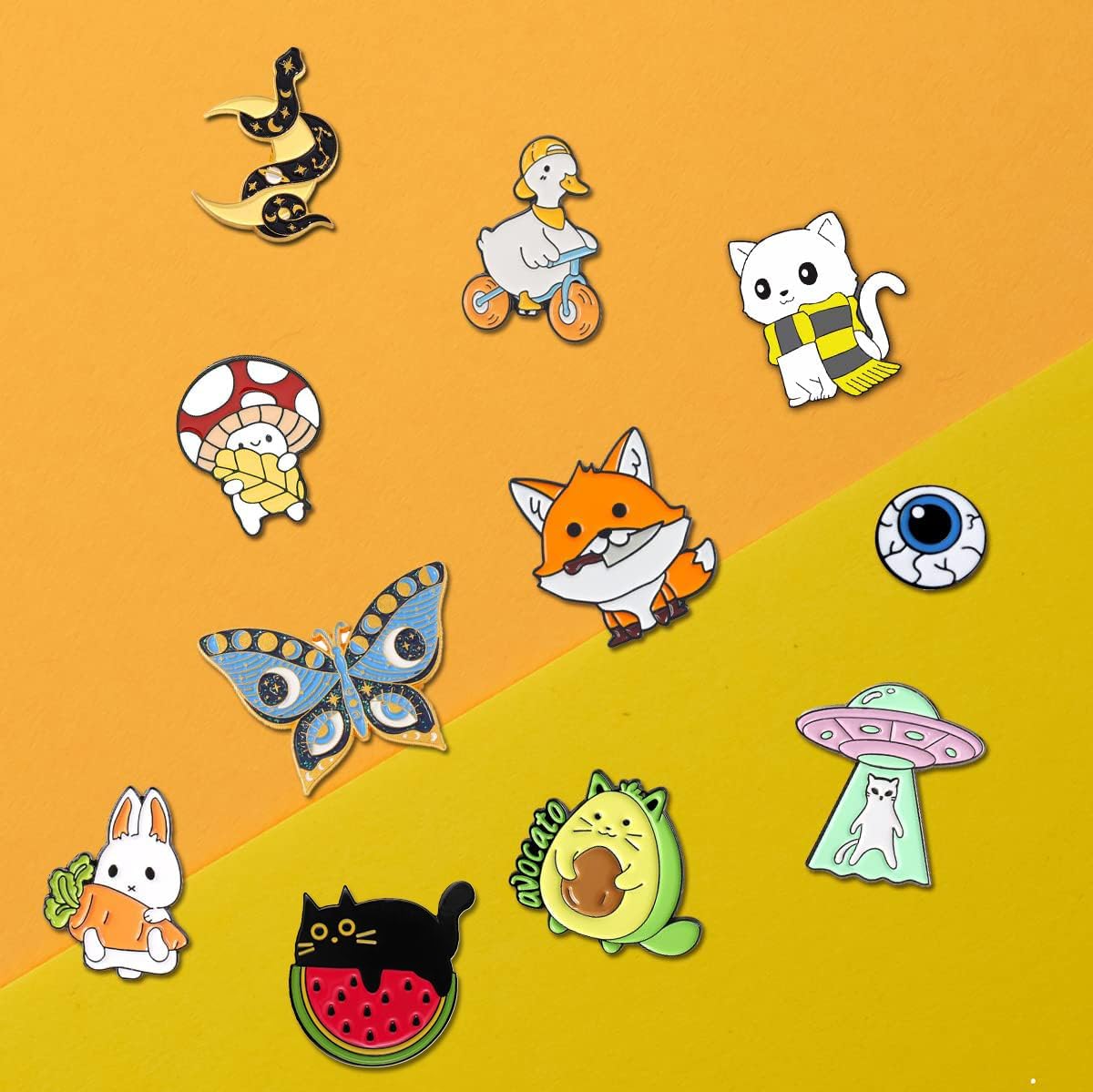 20/30/50/80 Mixed Enamel Brooch Bulk Set,Lapel Badges, Cartoon Plant Enamel Pin Sets, Funny Button Pins Jewelry for Backpack Cloths Hats Jacket Decoration - Image 4