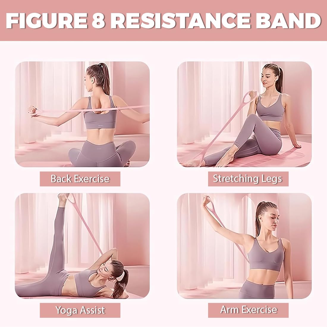 RUKAN Elastici Palestra, 24 lb Fascia Yoga Elastico, Fitness Bande, Yoga Elastico Pilates, Stretching Cinghia Sportiva Altamente Elastica, per camminata metabolica