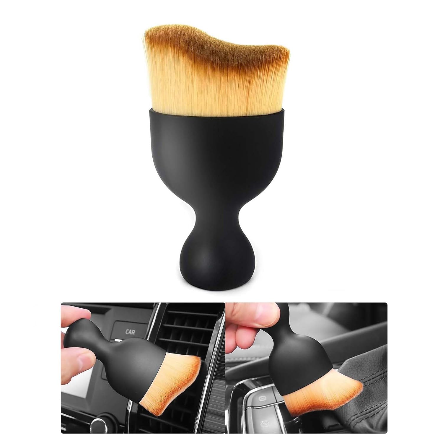 Escova de Poeira para Interior de Carro - Escova Macia para Limpeza de Painel, Vents de Ar e Couro