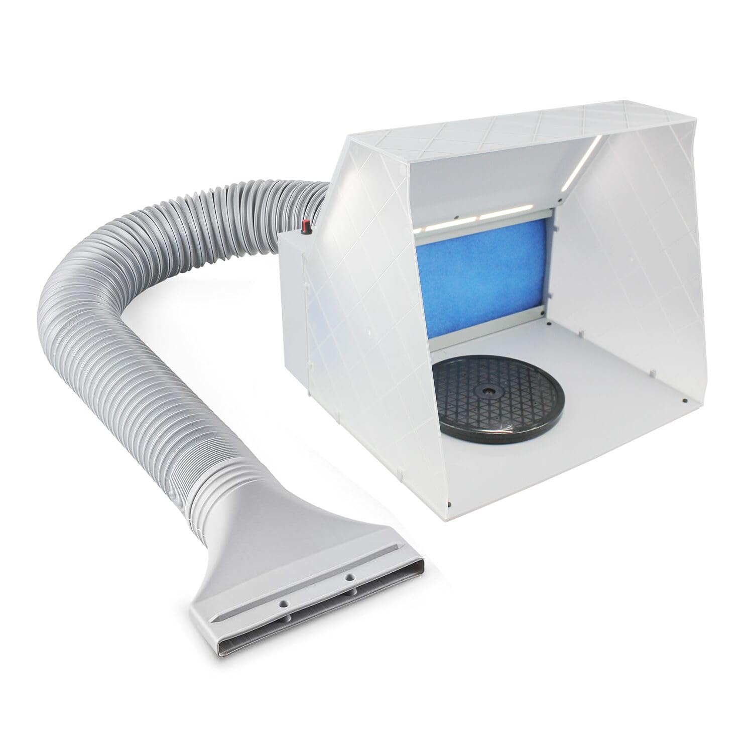 ABEST Cabina de pulverización para aerógrafo, cabina de pintura con ventilador ajustable de 5,1 m³/min y luz LED, manguera de extensión de salida de aire de 5 pies, filtro de 2 capas para pintar todo