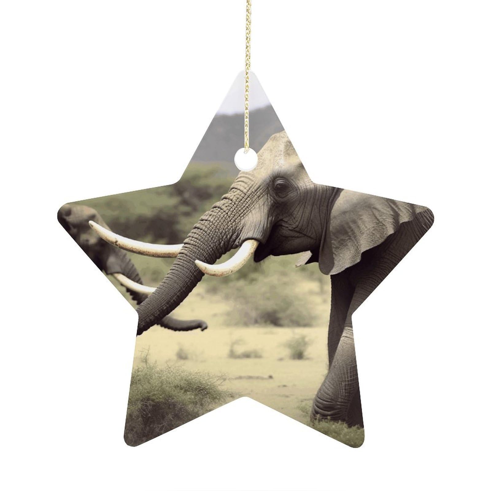 Fodpand Women's Style Elephants Animals Ornament With String, Keepsake Hanging Decorations,Ceramic Ornaments For Men Indoor Home Holiday Party Gifts